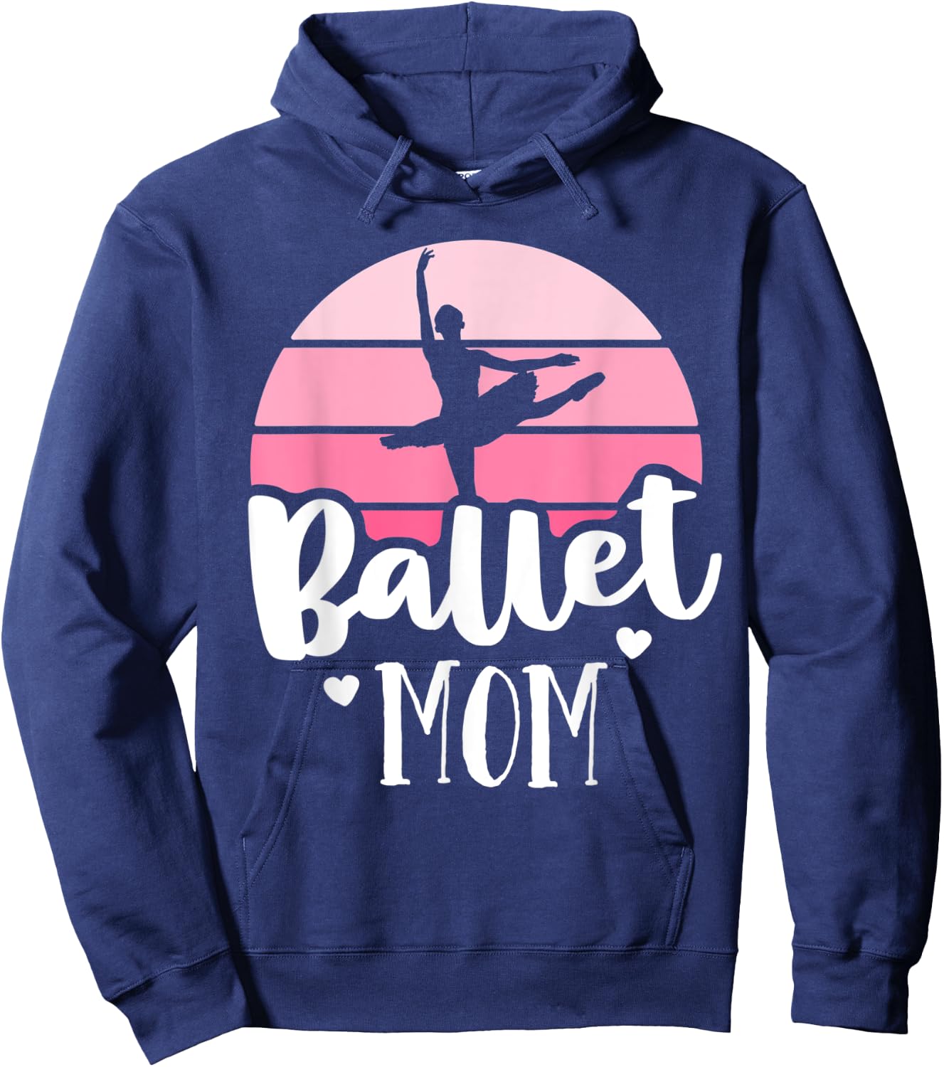 Retro Ballet Mom Pink Ballerina Shirt Vintage Dance Mom Hoodie - Hoodie | Navy