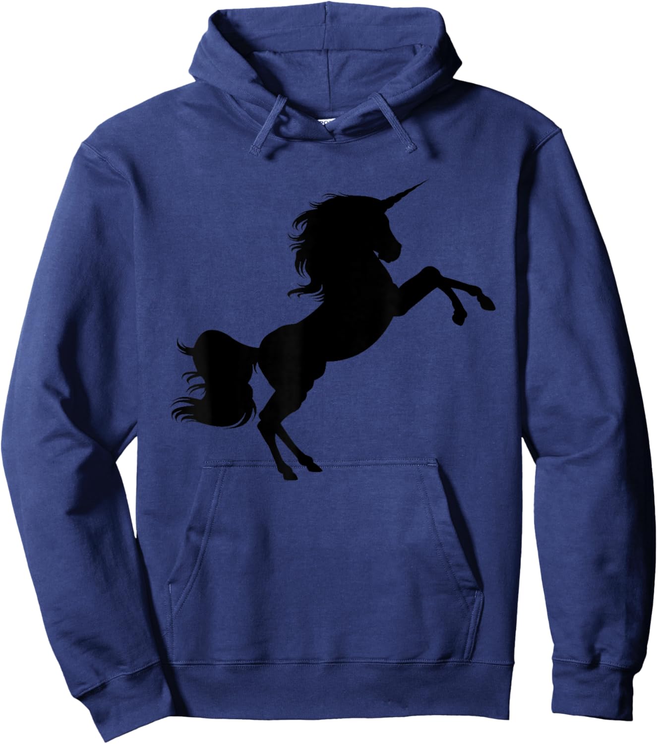 Unicorn Horse, Black Hidden Design Silhouette Hoodie - Hoodie | Navy