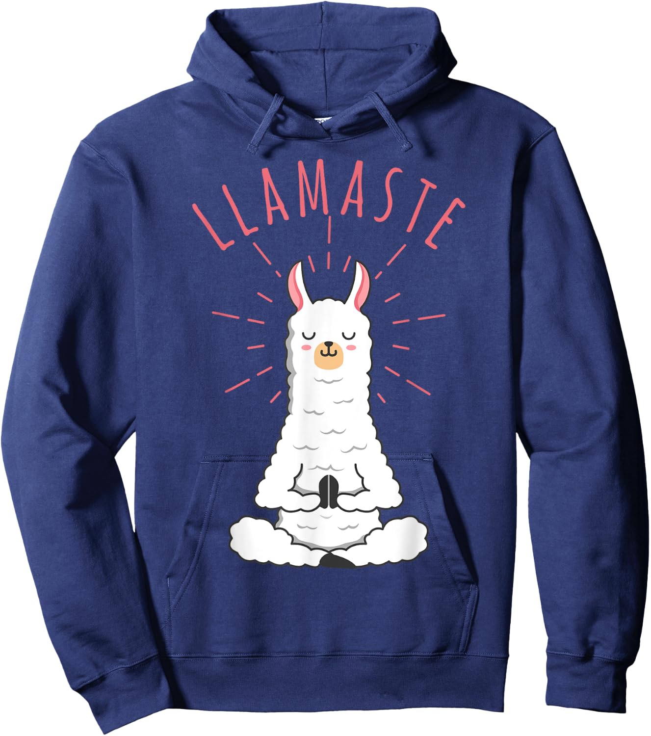 Funny Llama Do Yoga, Llamaste, Namaste Funny Yoga Meditation Hoodie - Hoodie | Navy