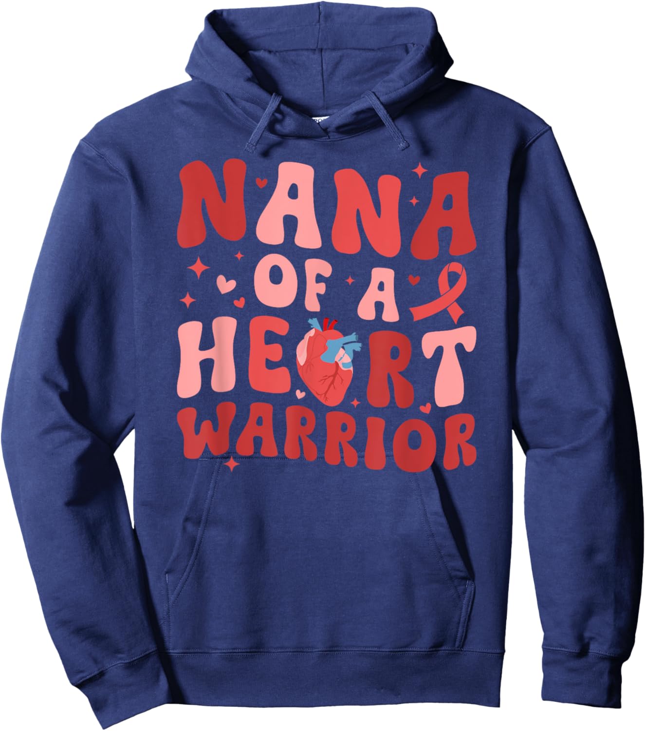 Nana Of A CHD Warrior Nana Congenital Heart Disease Nana Hoodie - Hoodie | Navy