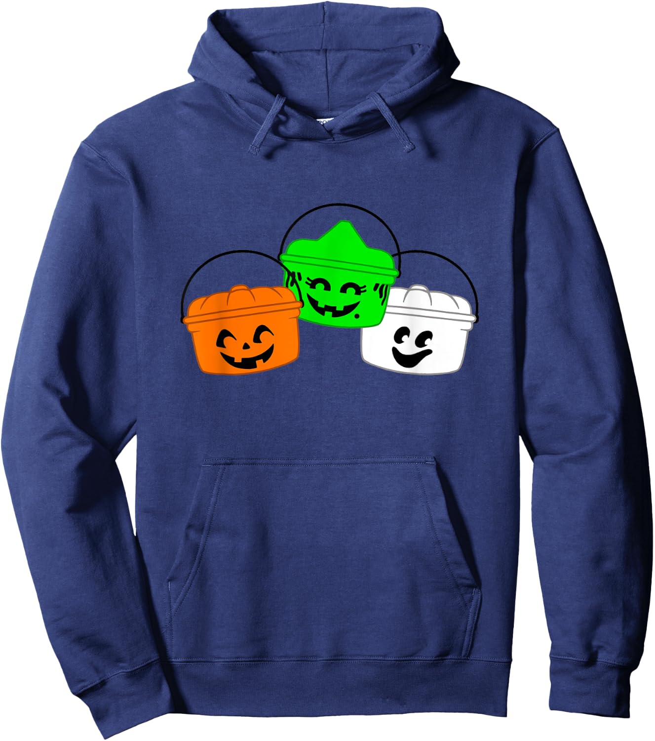 Retro Halloween Boo Buckets Trick or Treat Pails Meal Hoodie - Hoodie | Navy