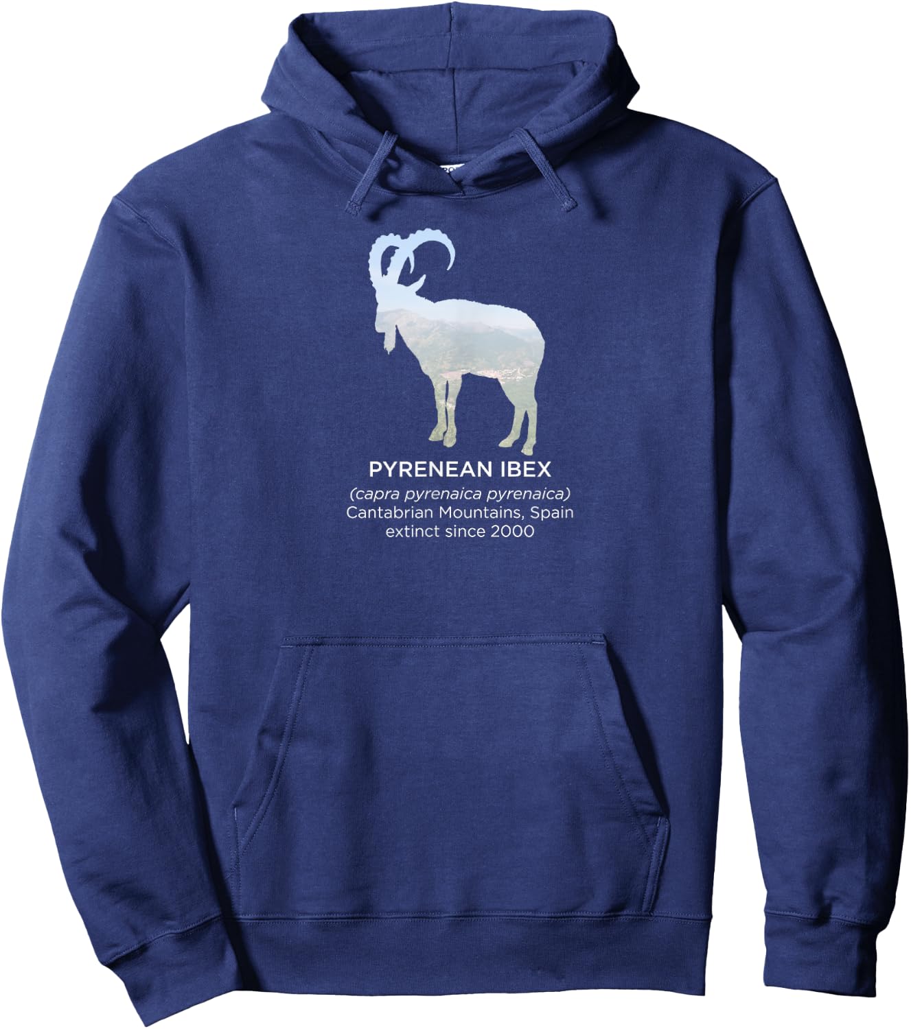 Pyrenean Ibex Extinct Animal Endangered Species Hoodie - Hoodie | Navy