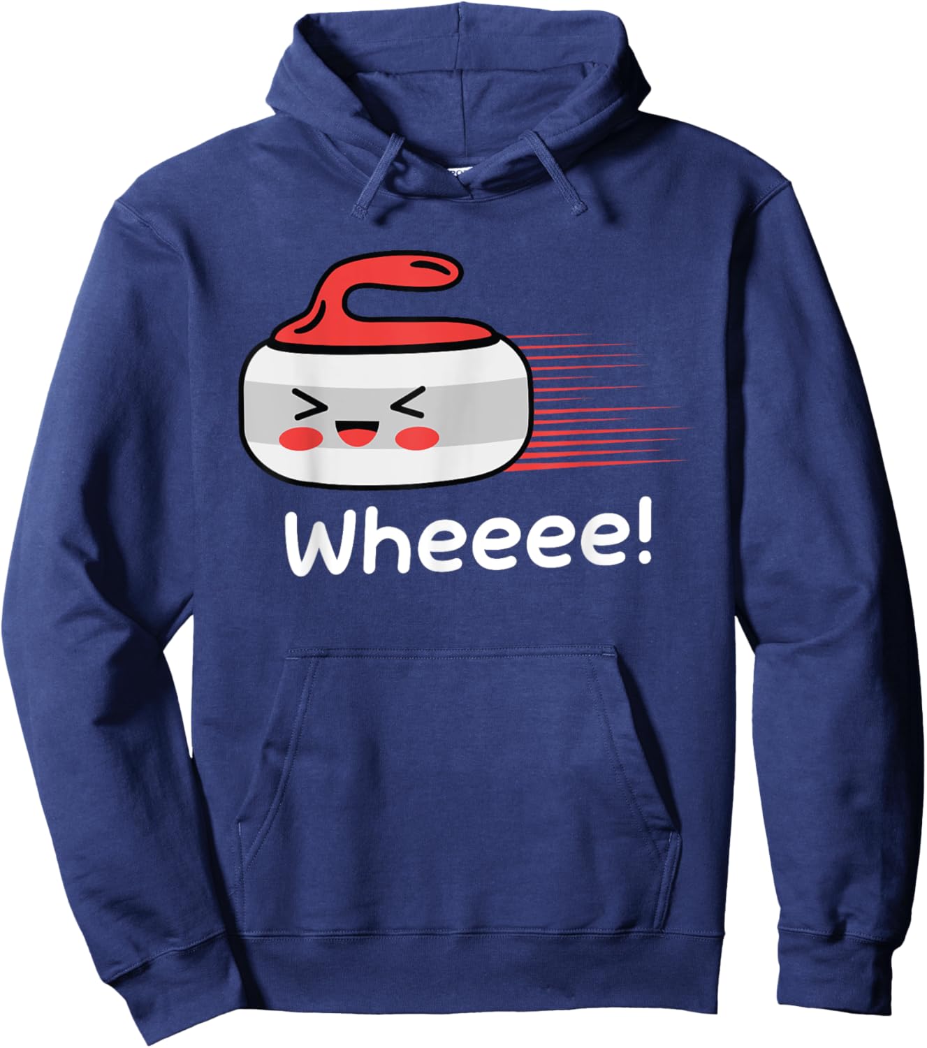 Curling Stone Curler Winter Sports Wheeee Curling Hoodie - Hoodie | Navy