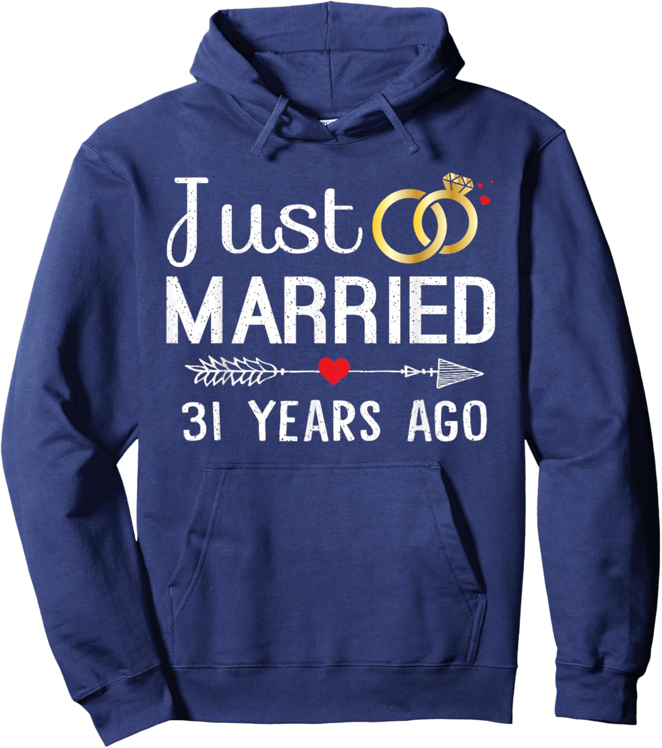 Just Married 31 Years Ago 31st Anniversary Gift Couple Hoodie - Hoodie | Navy