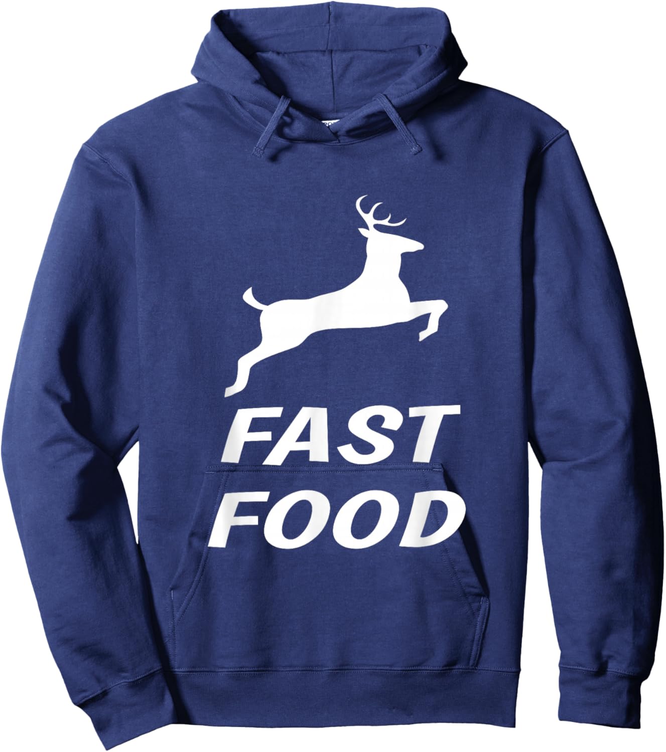 Redds Threads Fast Food - Deer - Black - Small - -Adults - Short Sleeve - - Classic Fit - Cotton 80%, Polyester 20% Hoodie - Hoodie | Navy