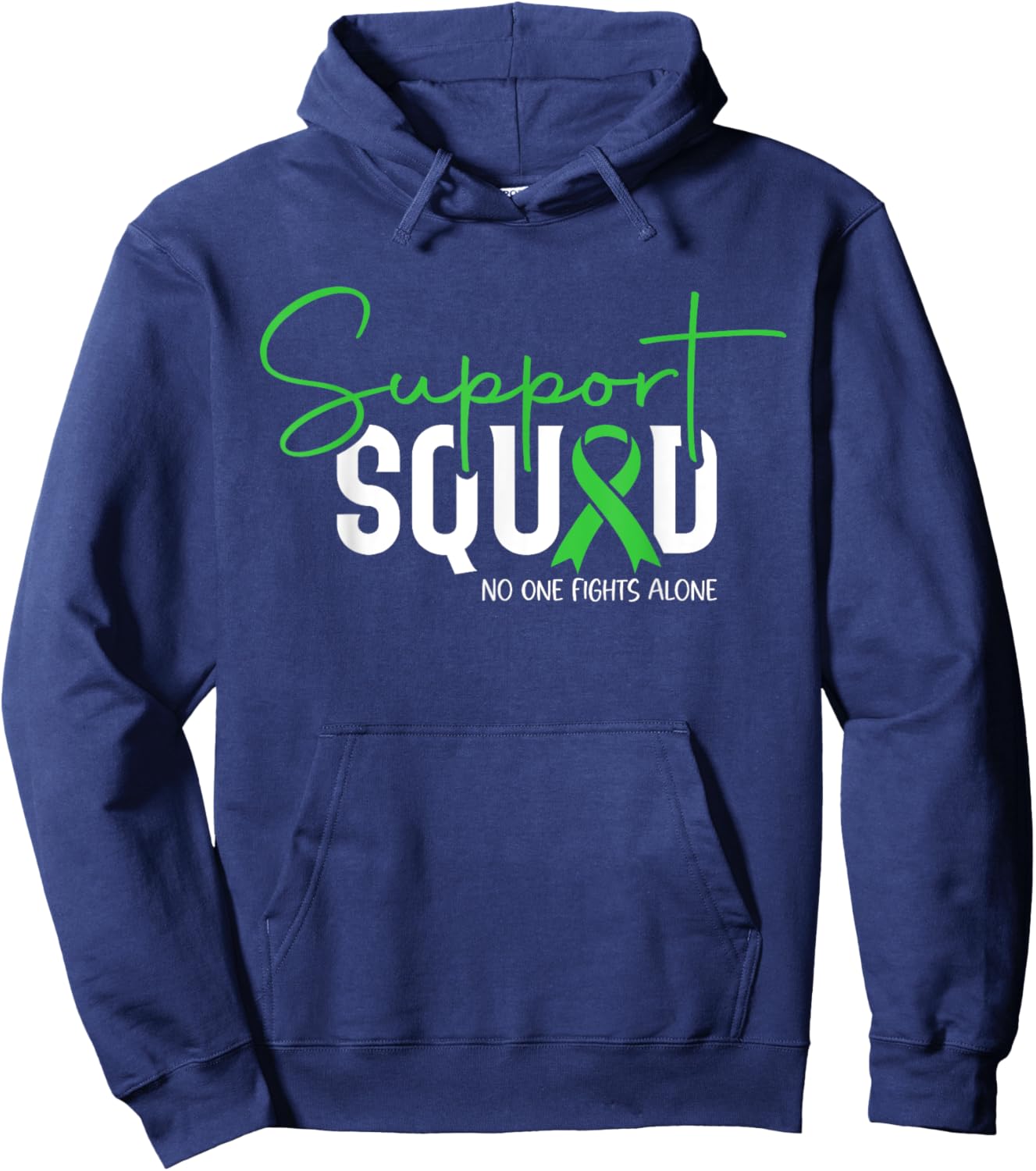 Support Squad Mental Health Awareness Matters Green Ribbon Hoodie - Hoodie | Navy