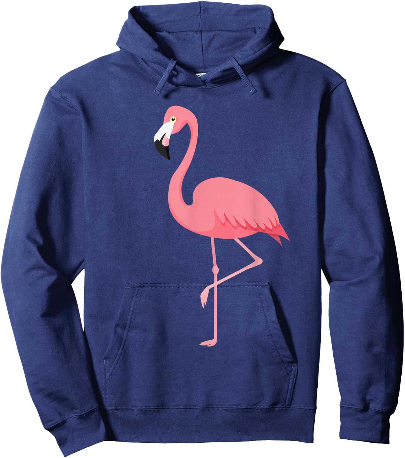 Cute Lady Women Pink Flamingo Cartoon Adorable Simple Hoodie - Hoodie | Navy