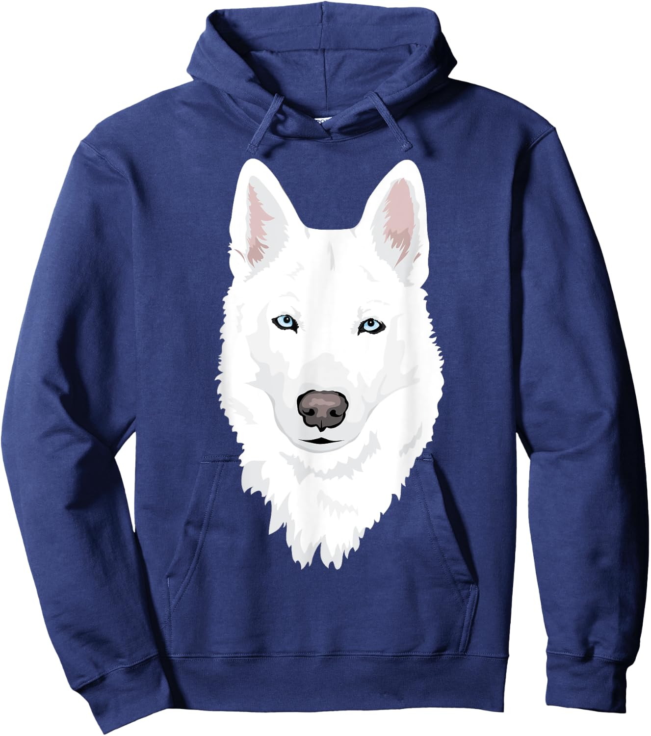 stunning white Siberian Husky - sweet white Snow dog Hoodie - Hoodie | Navy
