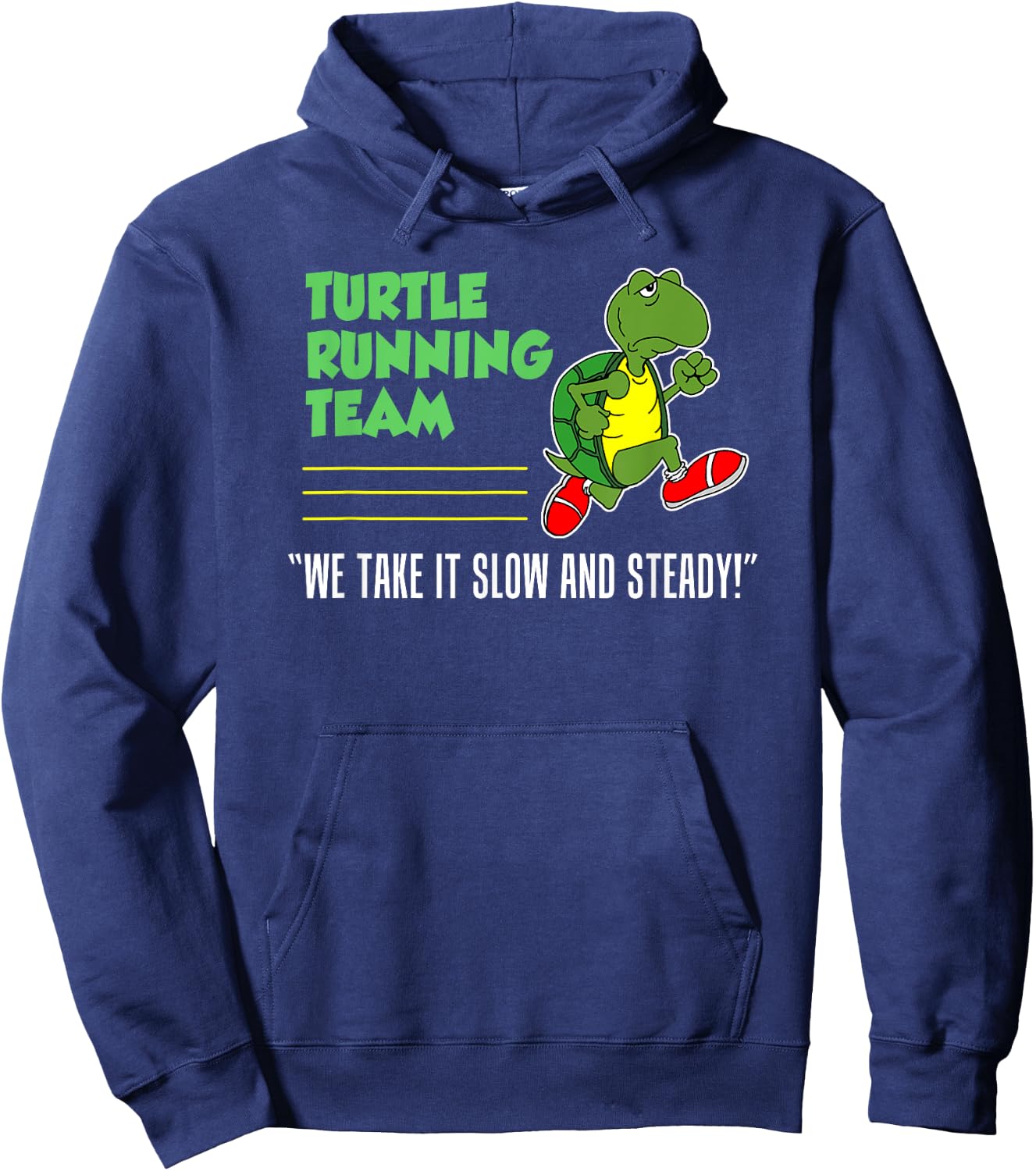Turtle Running Team Slow And Steady Funny Runner Hoodie - Hoodie | Navy