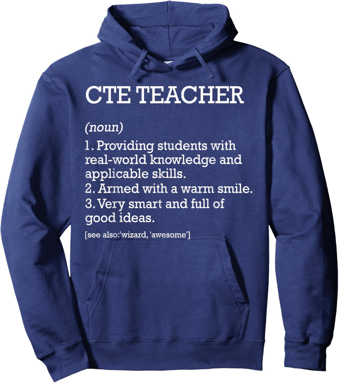 CTE Teacher Job Definition Personalized Funny CTE Teacher Hoodie - Hoodie | Navy