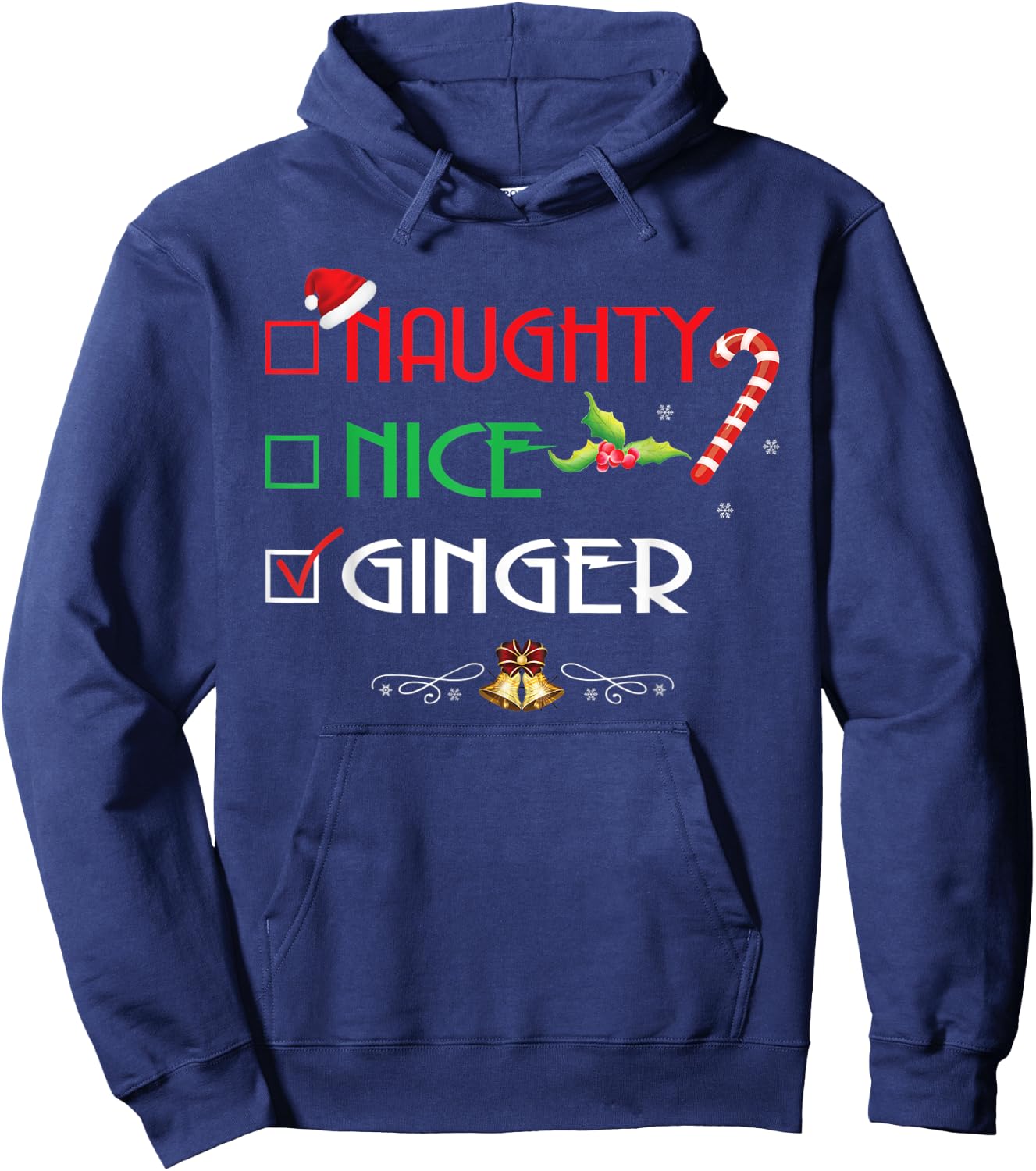 Nice Naughty Ginger Group Matching Christmas Gifts Hoodie - Hoodie | Navy
