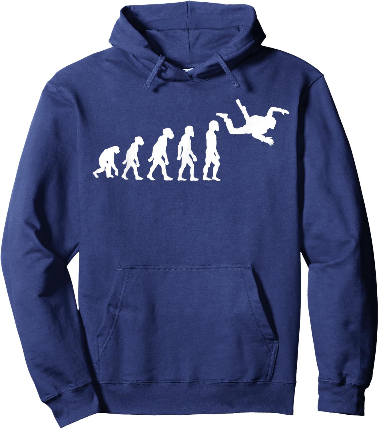 Funny Human Skydiving Evolution Freefall Skydiver Parachute Hoodie - Hoodie | Navy