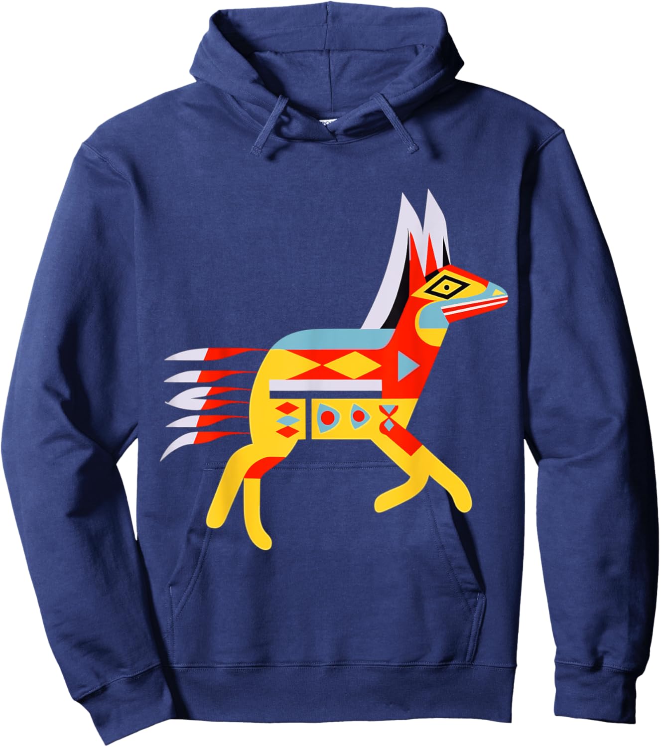 Pacific Northwest Coastal Art Native American Running Wolf Hoodie - Hoodie | Navy