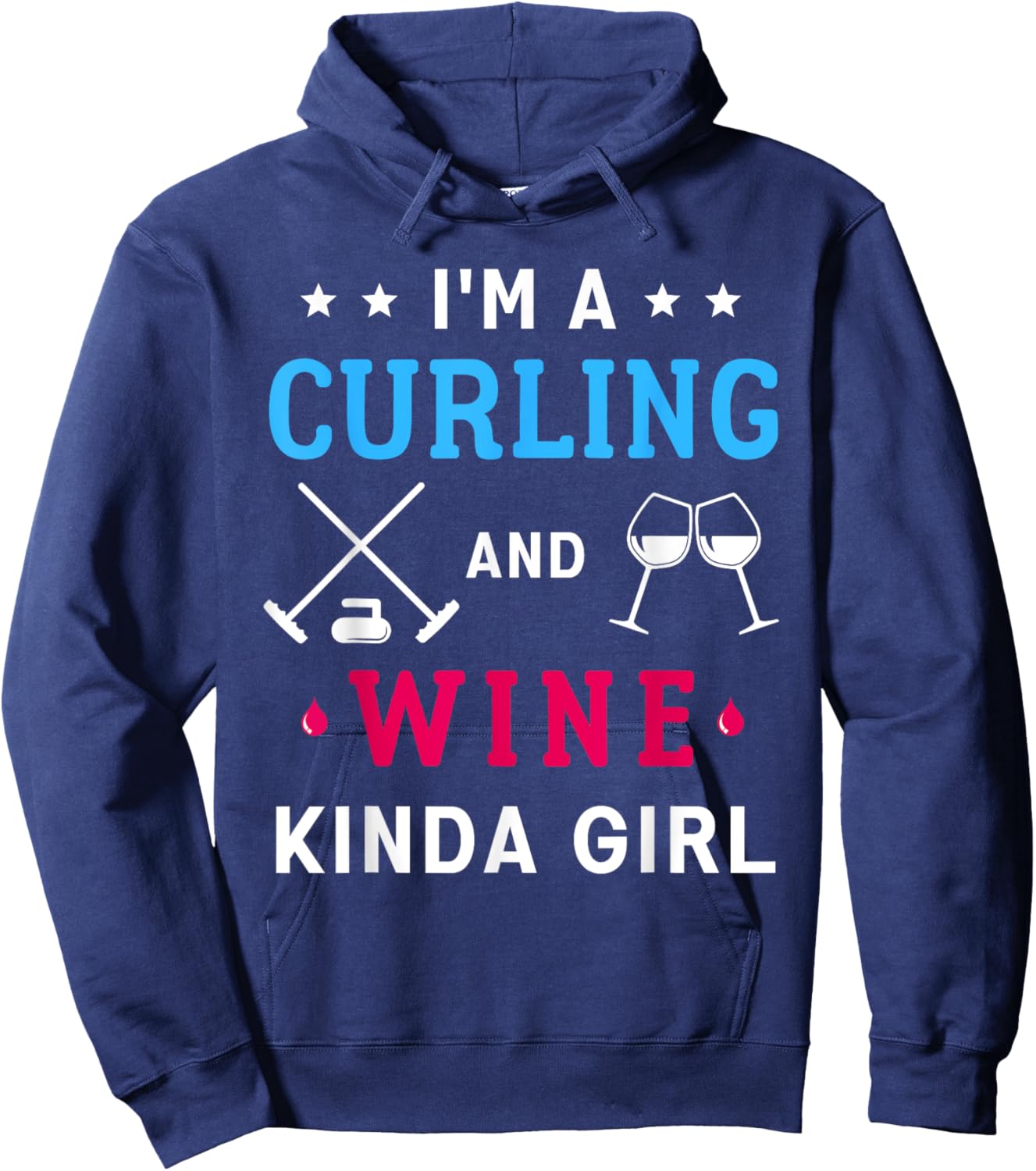 Curling And Wine Curler Team Women Funny Curling Sport Hoodie - Hoodie | Navy