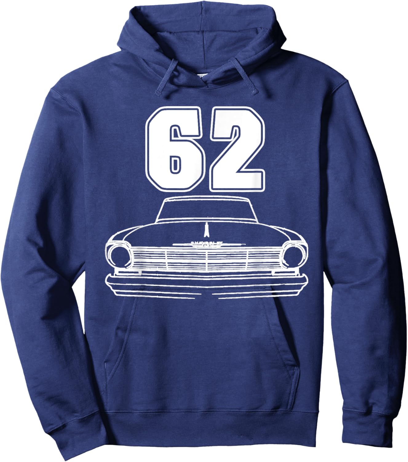 1962 62 Chevys Nova 2 Classic Car Old School Muscle Car Hoodie - Hoodie | Navy