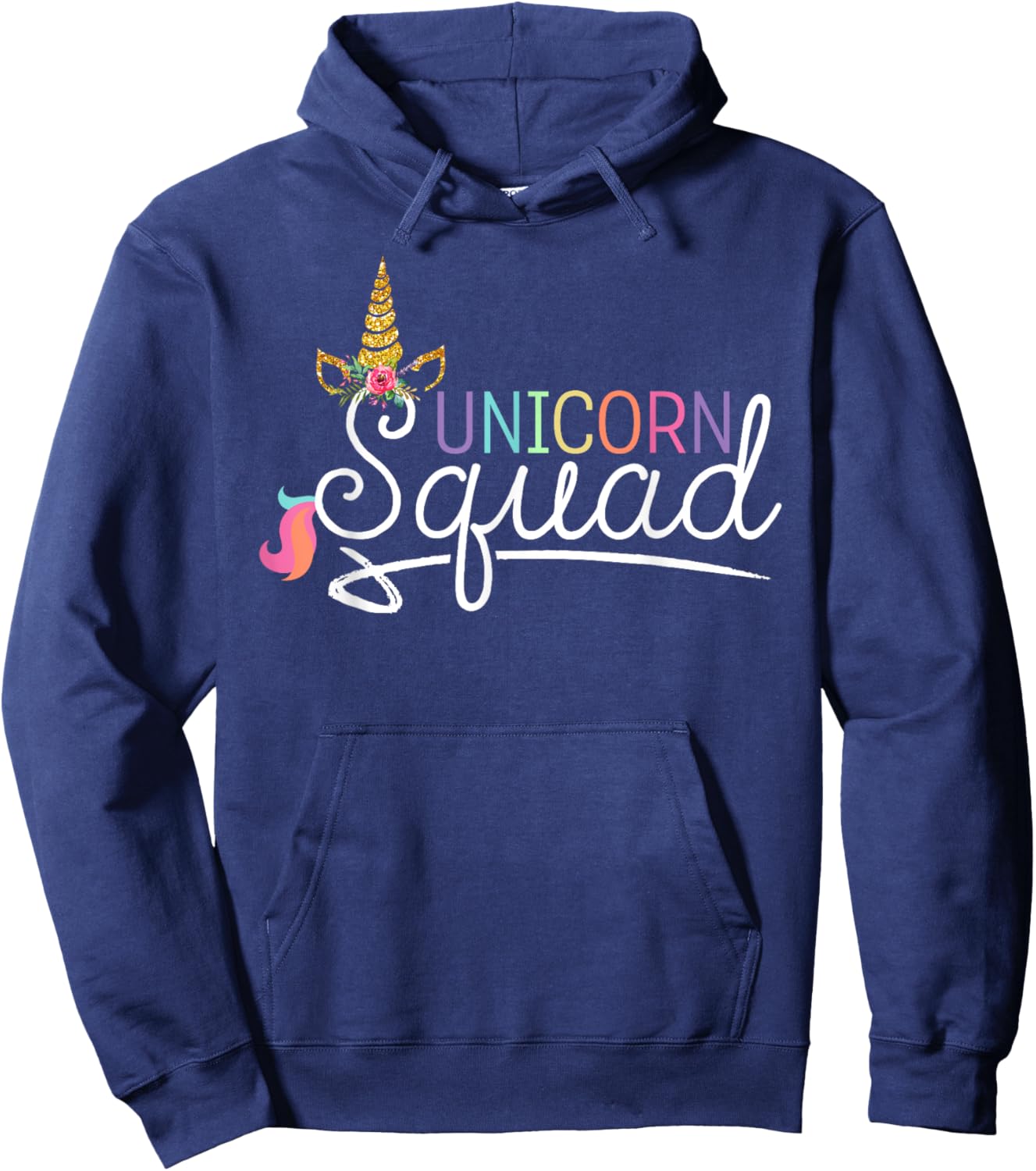 Unicorn Squad with horn Hoodie - Hoodie | Navy