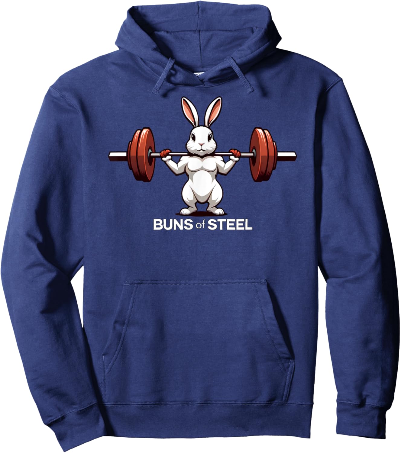 Cute Bunny Rabbit Funny Buns Of Steel Workout Lover Gym Hoodie - Hoodie | Navy