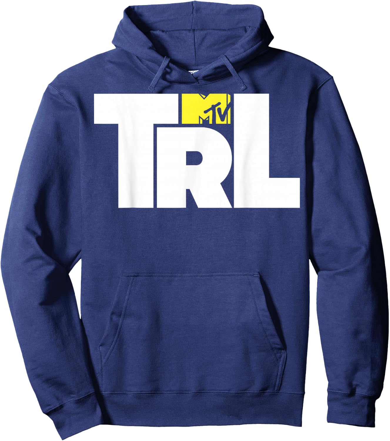 MTV TRL Simple Mid Chest Logo Graphic Hoodie - Hoodie | Navy