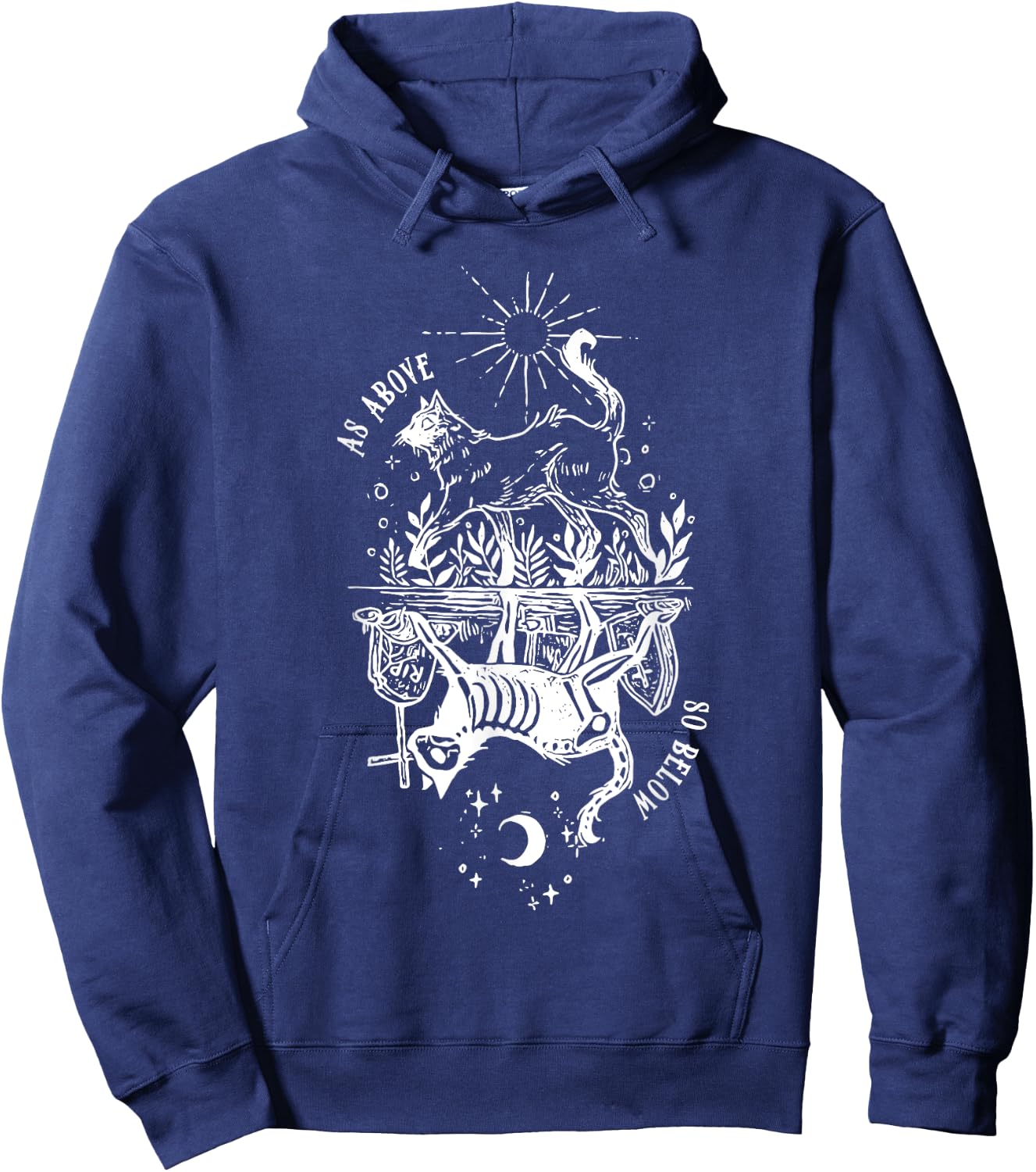 as above so below cat Women Hoodie - Hoodie | Navy