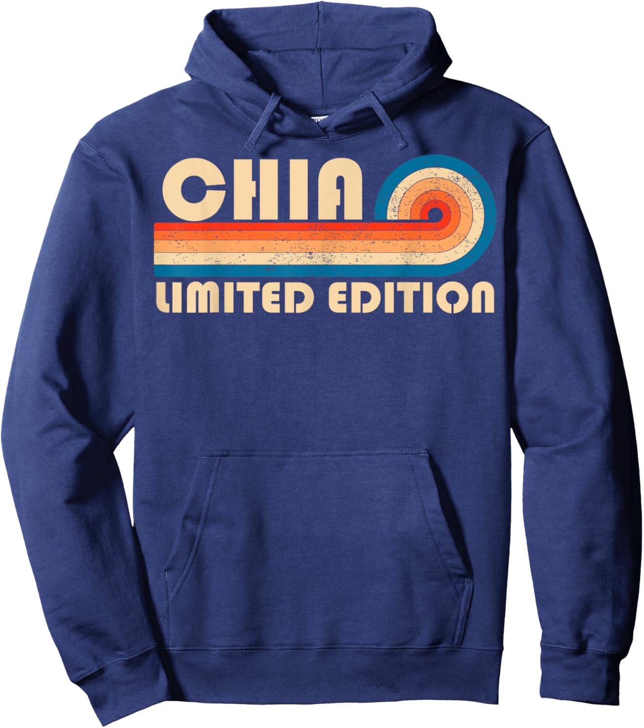 CHIA Surname Retro Vintage 80s 90s Birthday Reunion Hoodie - Hoodie | Navy