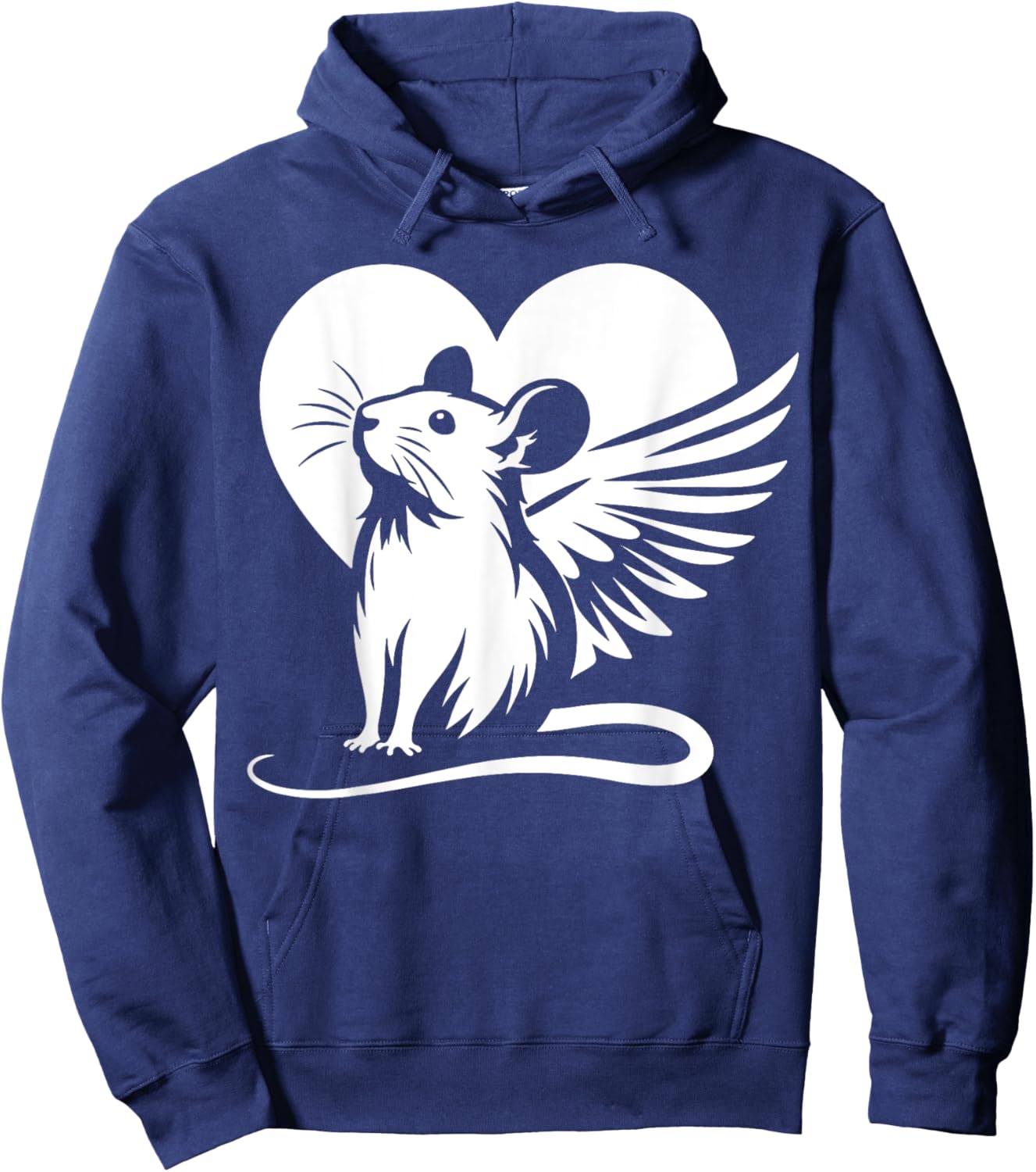 Cute Fancy Rat Angel Valentine's Day Love Pet Rat Hoodie - Hoodie | Navy