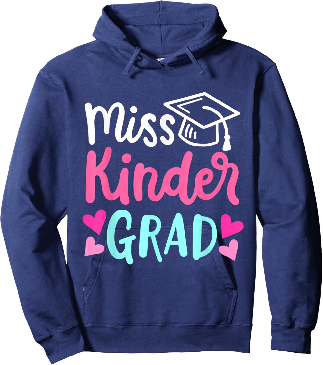 Girls Kindergarten Outfit Last Day of School 2025 Grad Hoodie - Hoodie | Navy