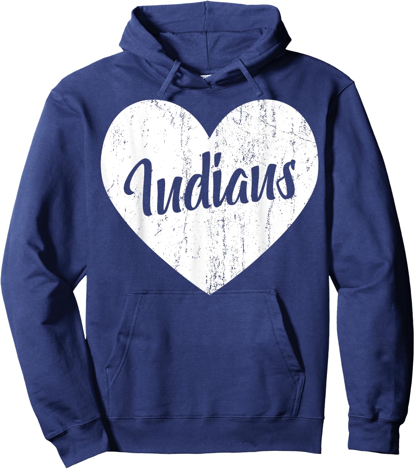 Indians School Sports Fan Team Spirit Mascot Heart Gift Hoodie - Hoodie | Navy