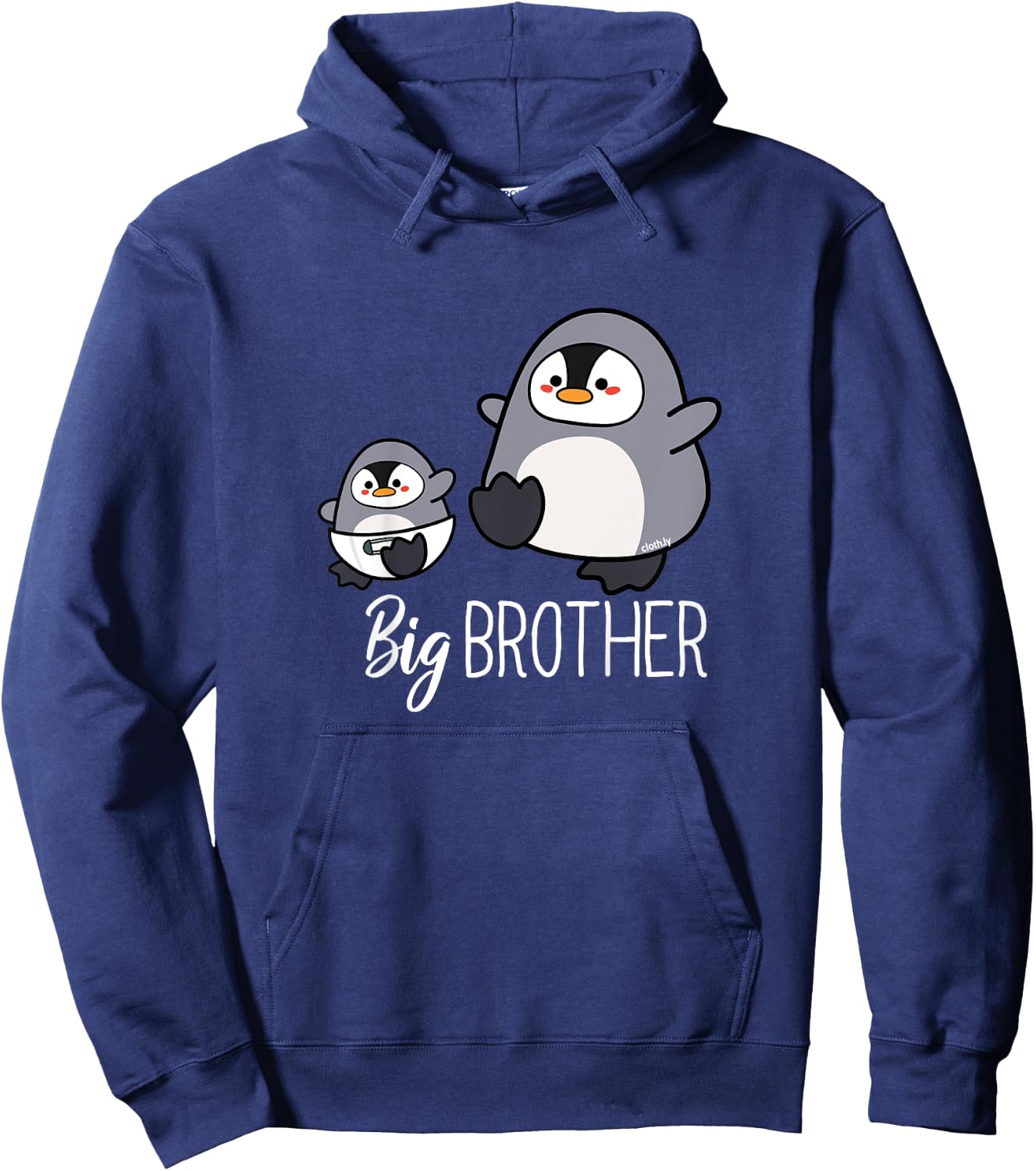 Kids Big Brother Shirt Penguin Hoodie - Hoodie | Navy