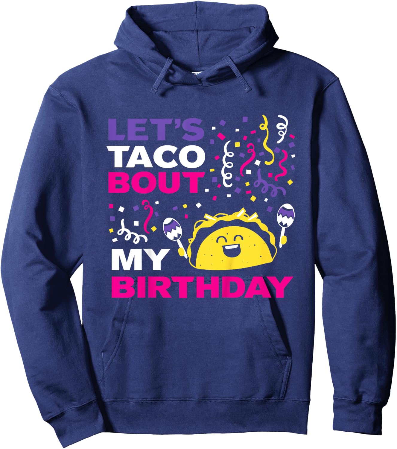 Kids Party Shirt for Birthday Girl | Taco Fiesta Theme Hoodie - Hoodie | Navy