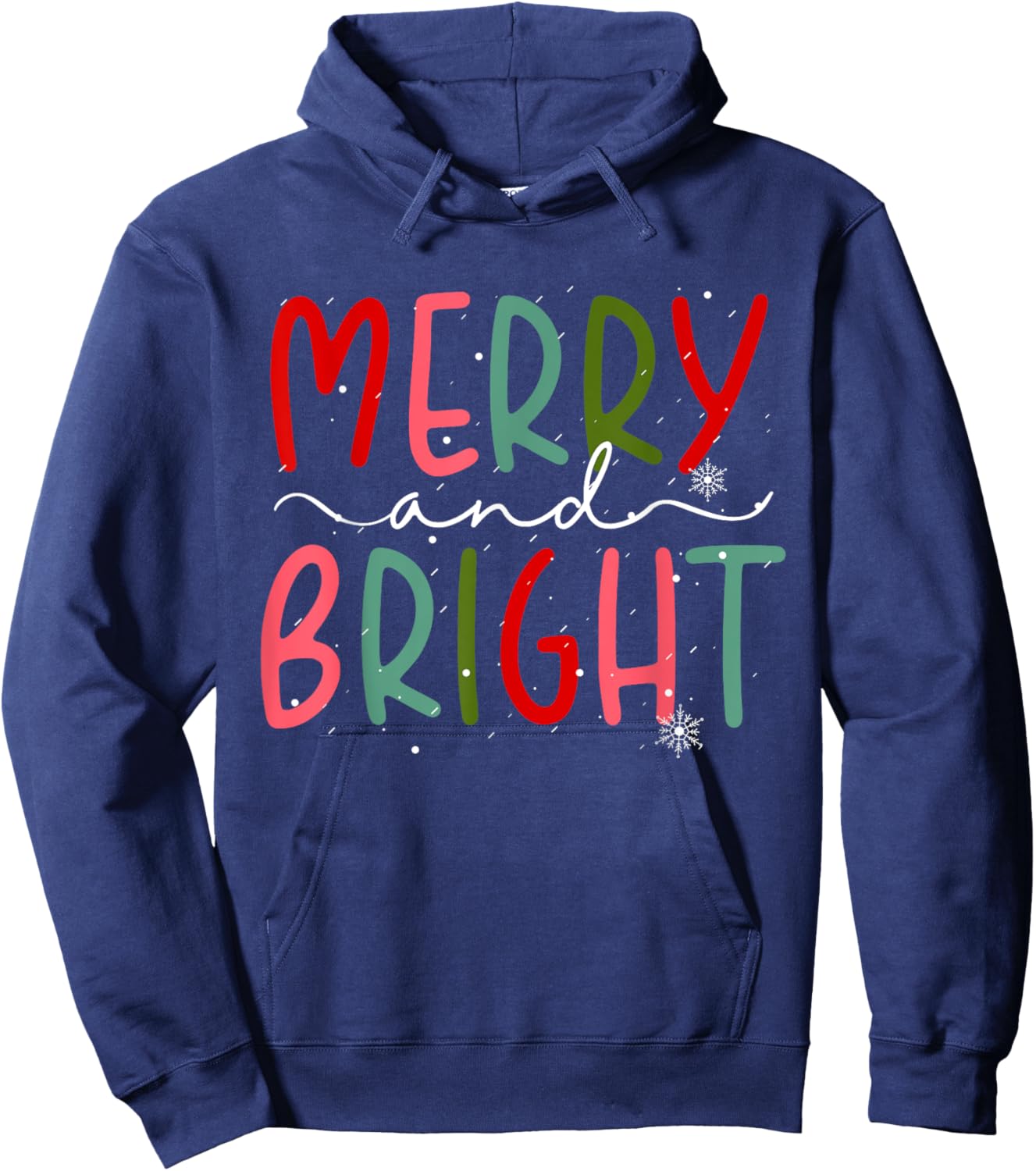 Merry and Bright Christmas Women Girls Kids Toddlers Cute Hoodie - Hoodie | Navy