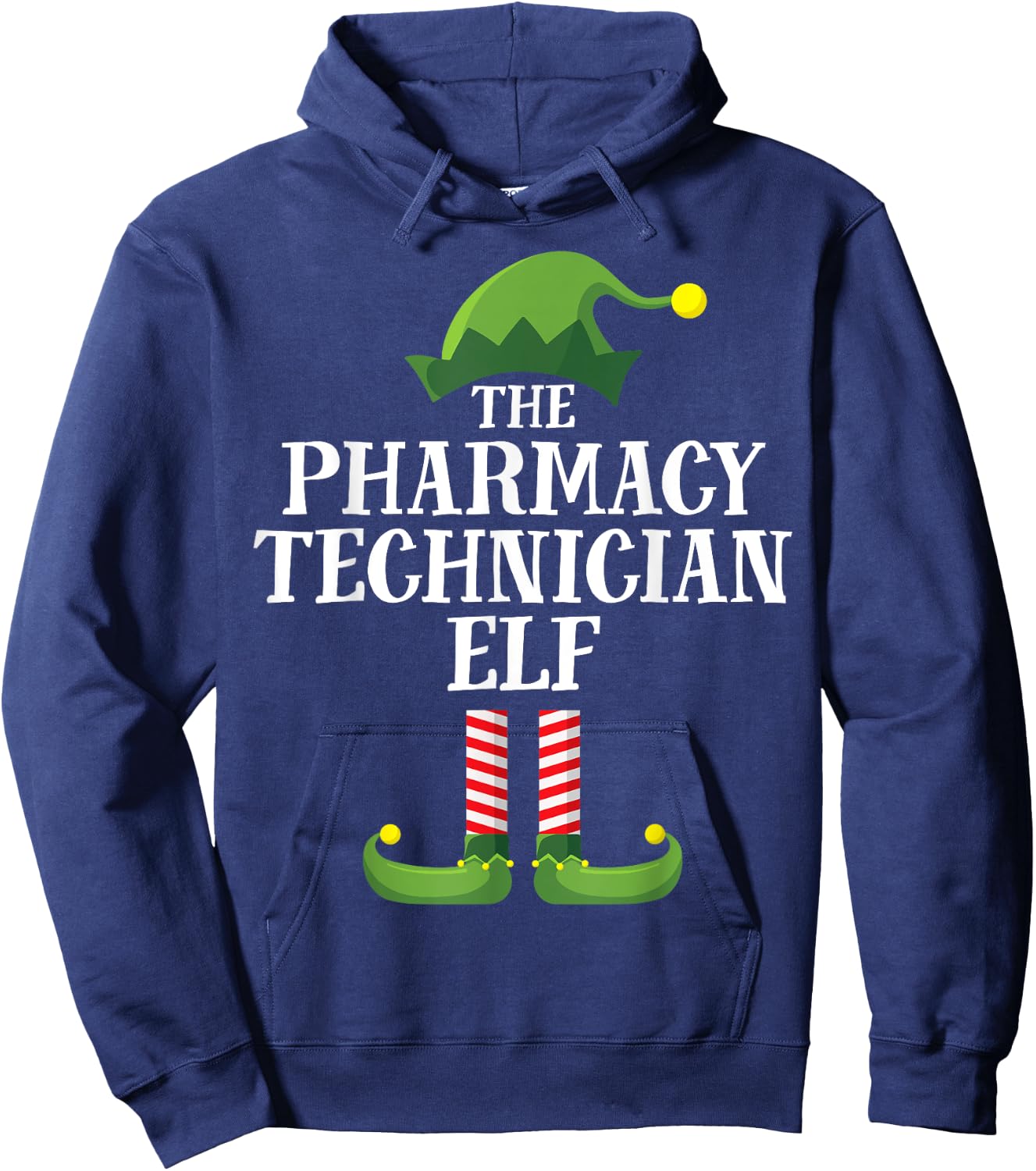 Pharmacy Tech Elf Matching Family Group Christmas Party PJ Hoodie - Hoodie | Navy