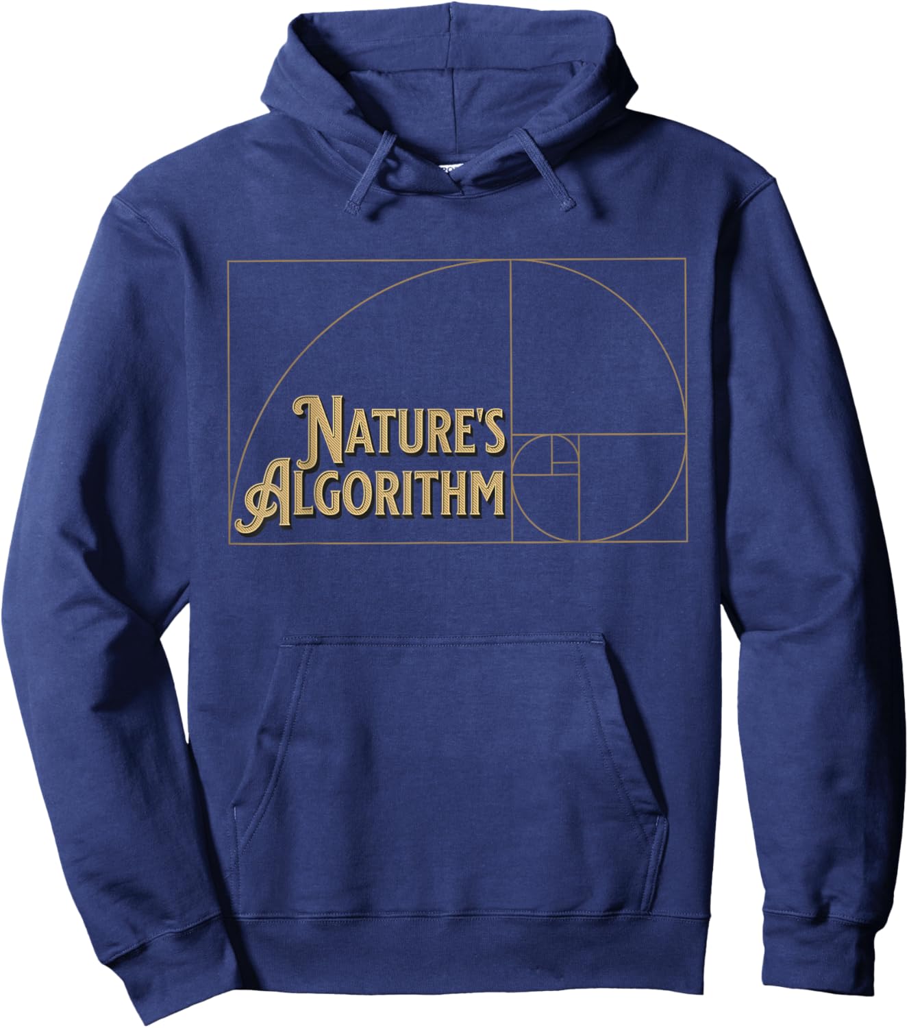 Nature's Algorithm Fibonacci's Sequence Golden Ratio Circle Hoodie - Hoodie | Navy