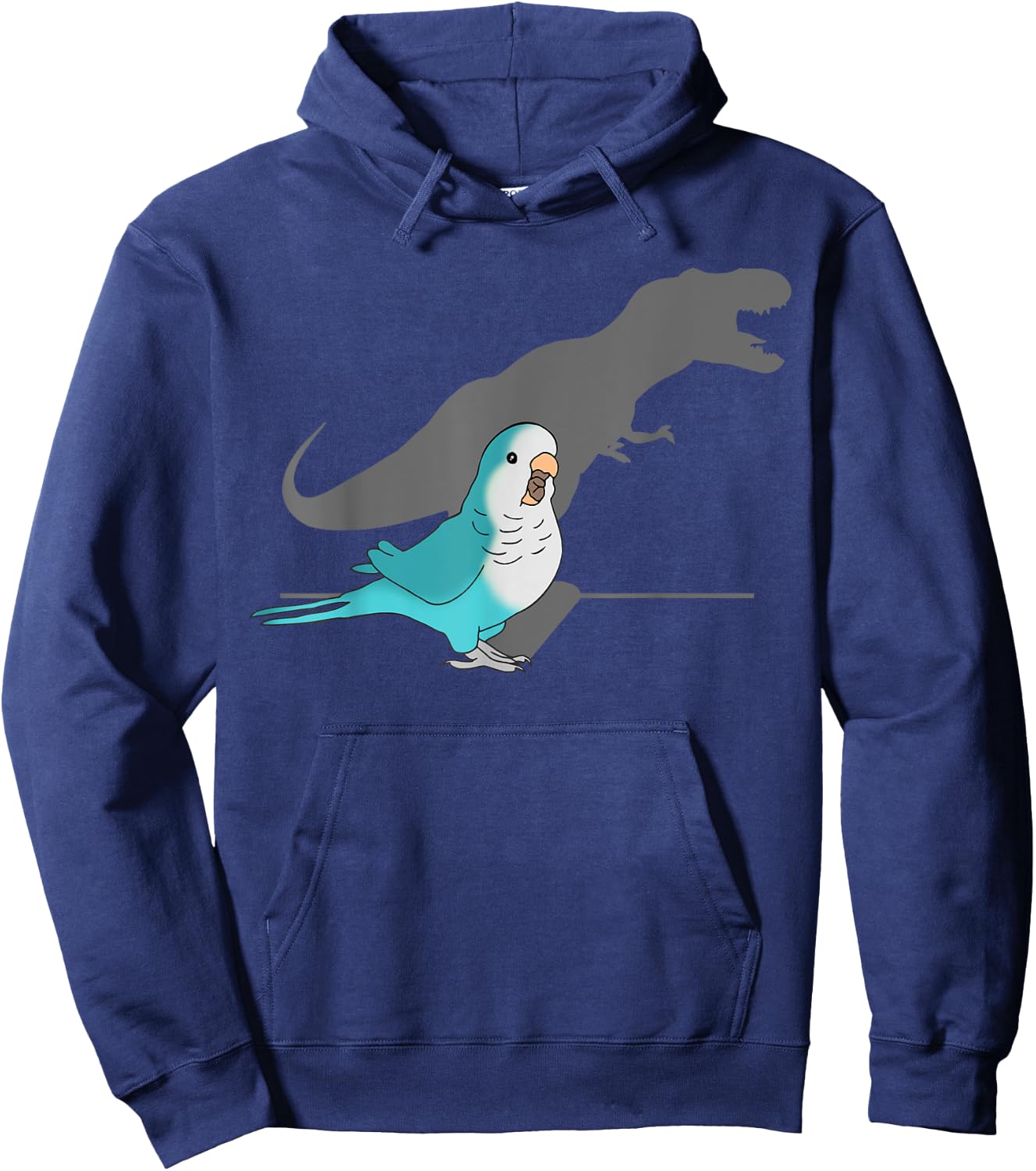 T-rex Blue Monk Parakeet, Funny Birb memes, Screaming Parrot Hoodie - Hoodie | Navy