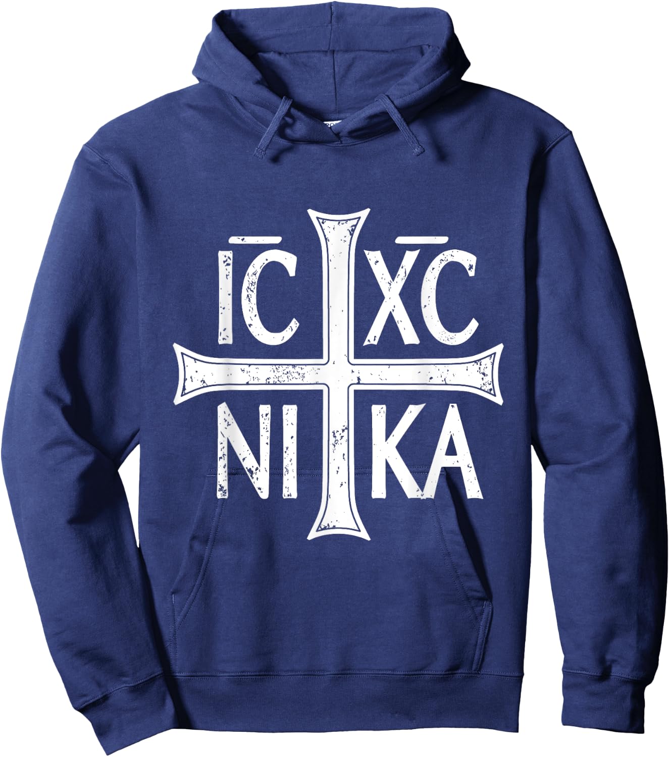 ICXC NIKA Cross Christogram Orthodox Eastern Christian Hoodie - Hoodie | Navy