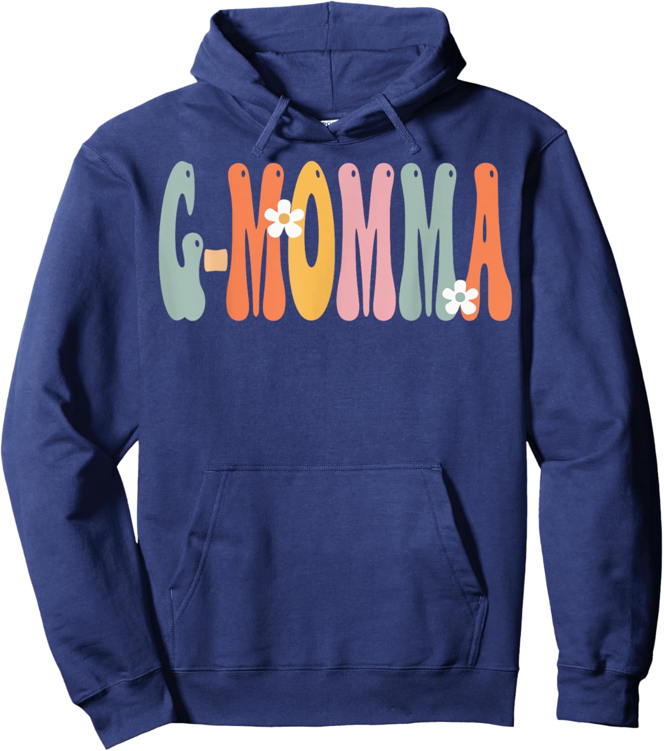 G-MOMMA Retro Groovy Mom Cute Mother's Day Funny Grandma Hoodie - Hoodie | Navy