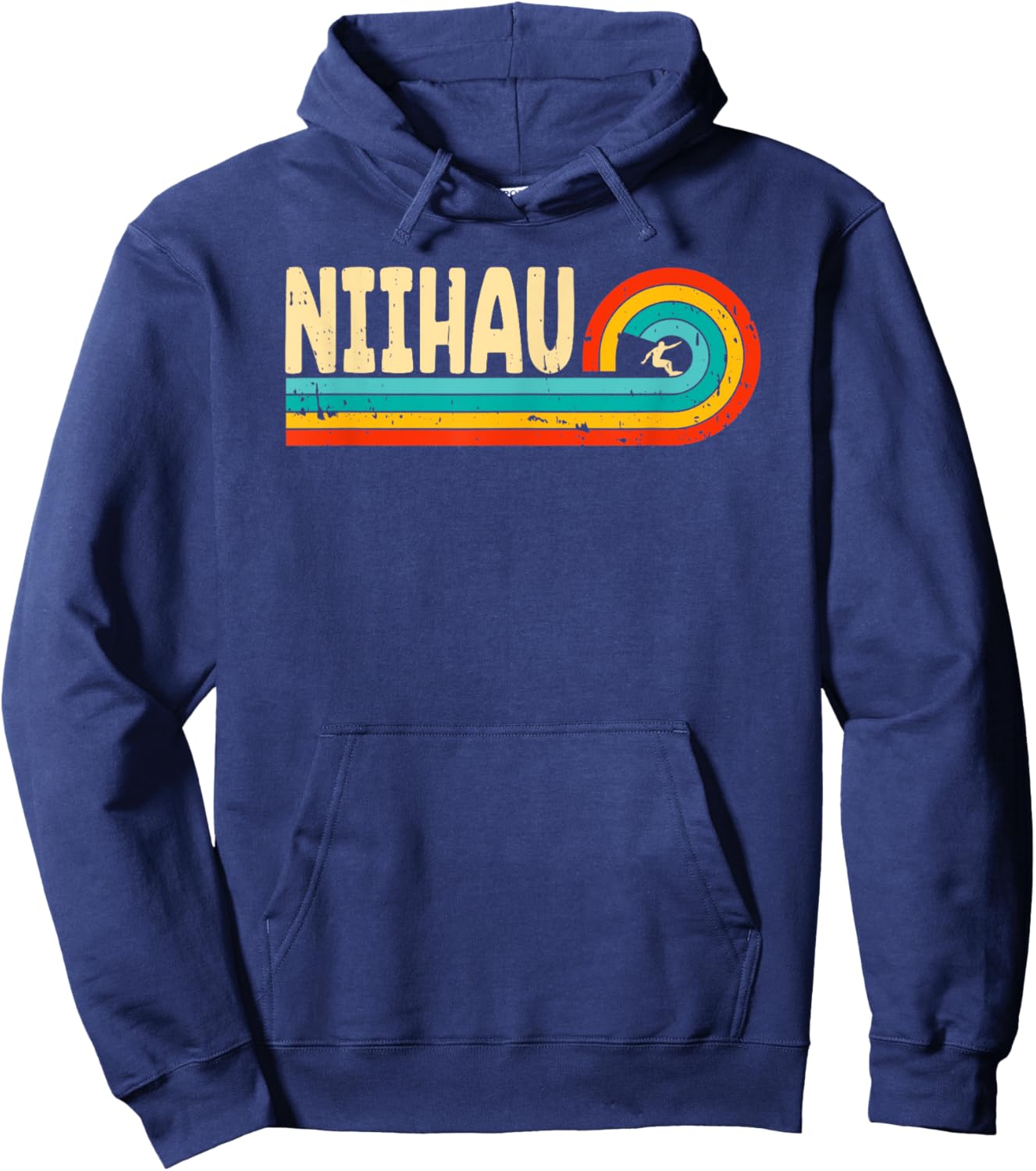 Niihau Surfing Hawaii Hawaiian Islands Vintage Retro Surfer Hoodie - Hoodie | Navy