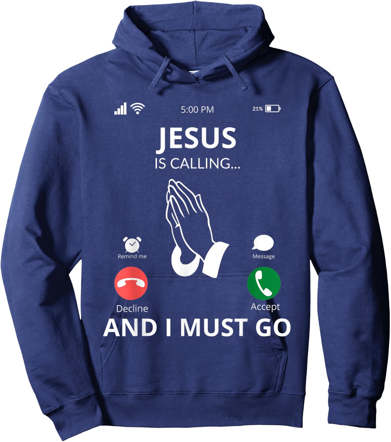 Jesus Is Calling - Christian Gift Hoodie - Hoodie | Navy