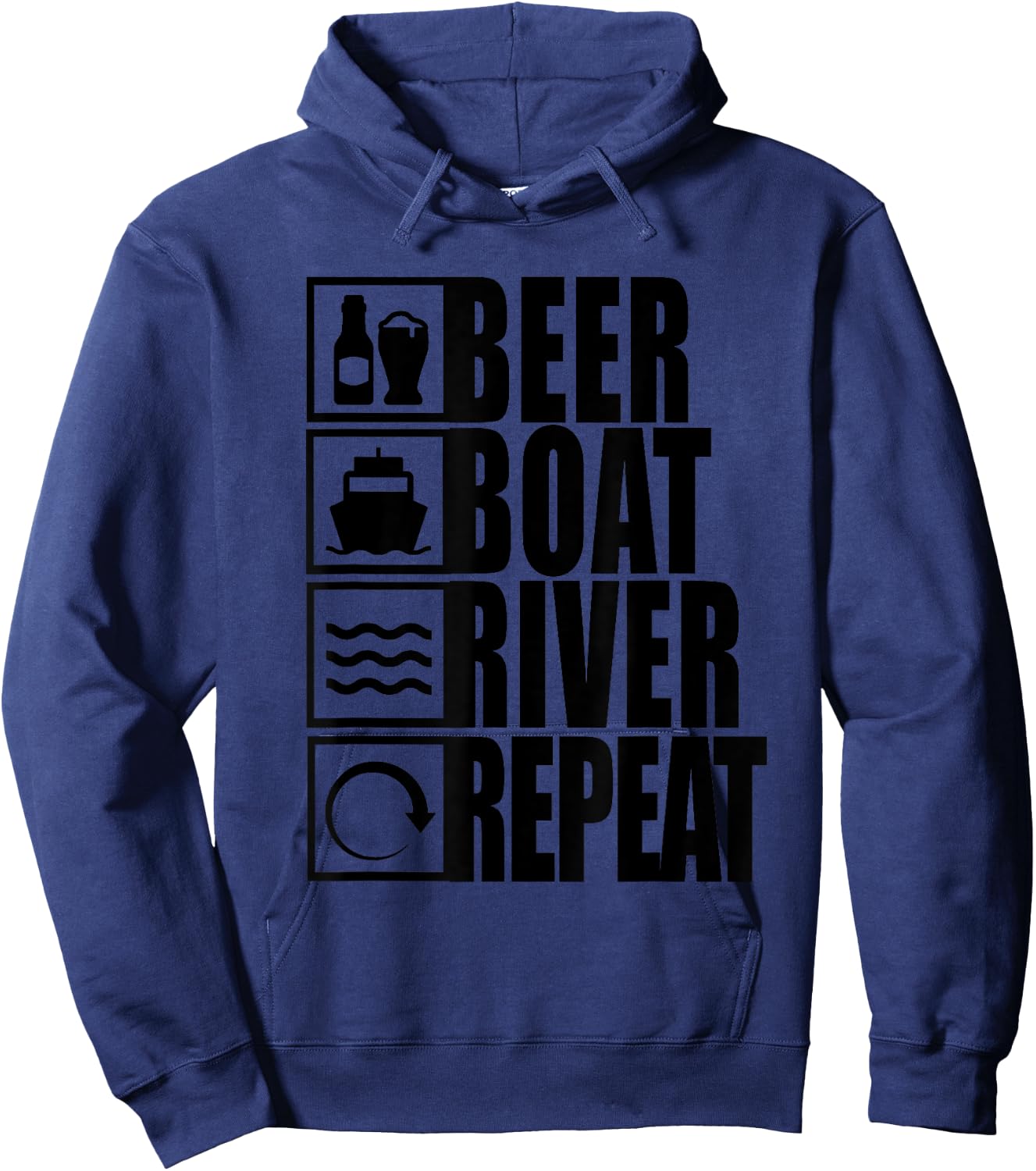 Beer Boat River Repeat Drinking River Life Hoodie - Hoodie | Navy