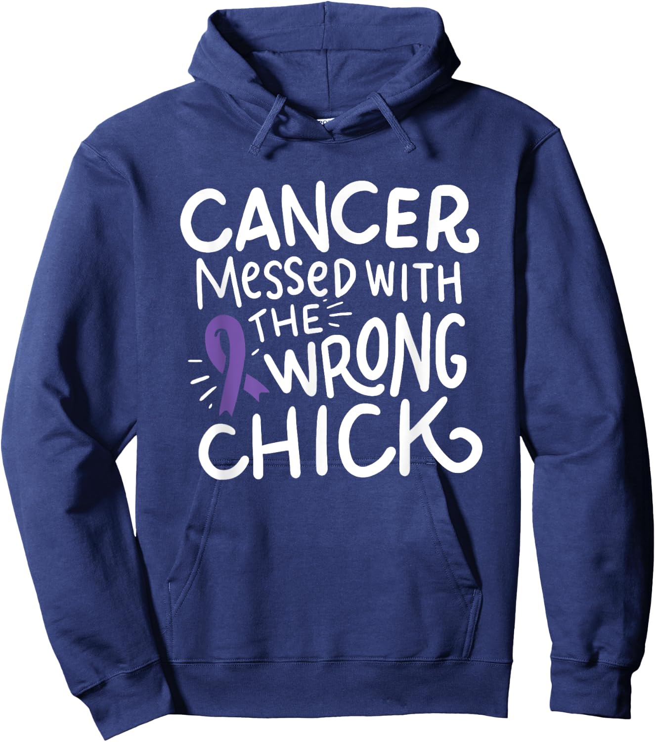 Hodgkin Lymphoma Cancer Survivor Fighter Chemo Violet Ribbon Hoodie - Hoodie | Navy