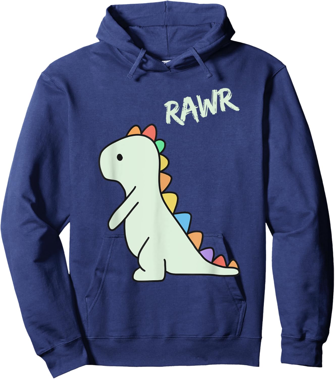 Cute Dino Rawr Dinosaur Roaring Funny Kid Dino Cartoon Hoodie - Hoodie | Navy