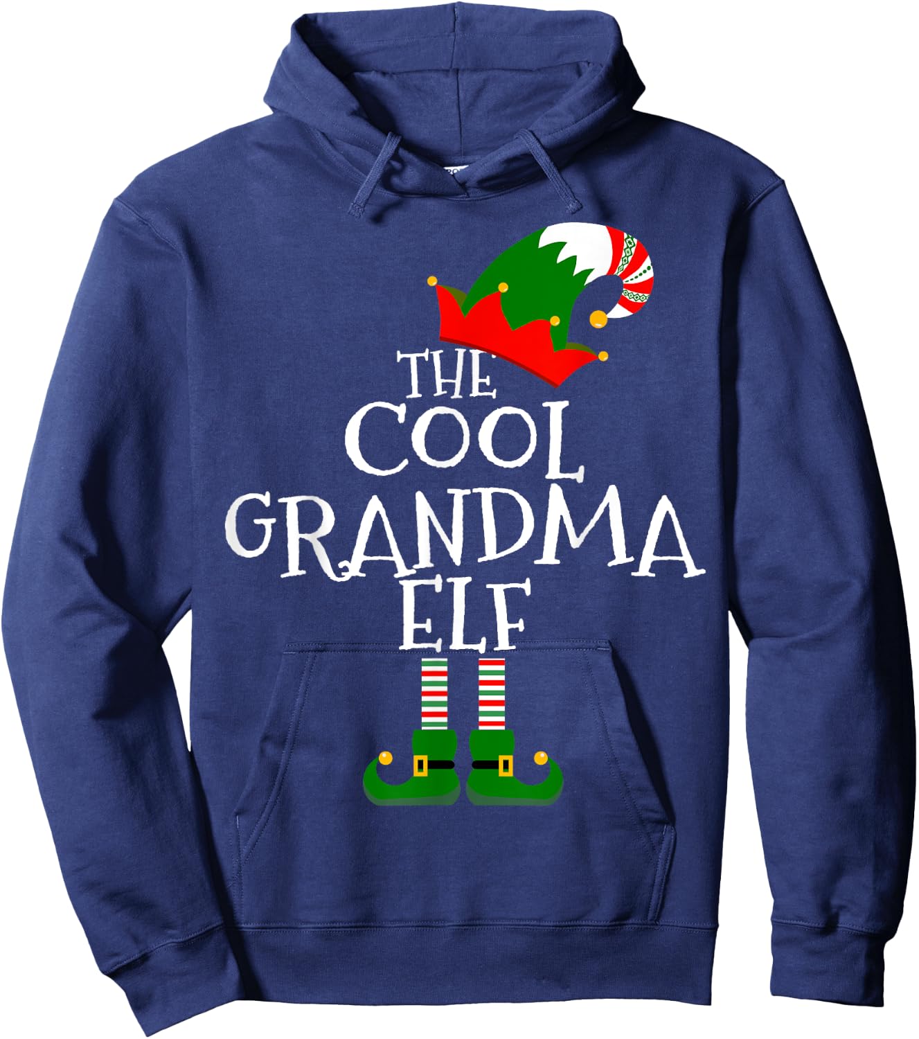 The Cool Grandma Elf Gift Matching Family Group Christmas Hoodie - Hoodie | Navy