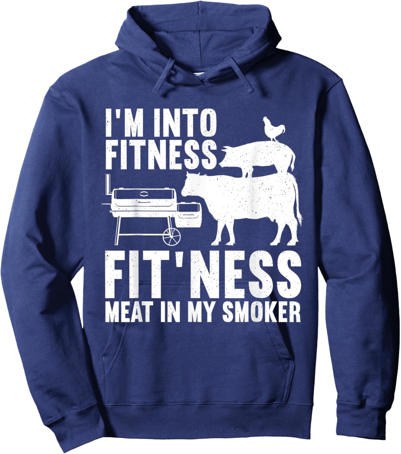 Funny BBQ Meat Smoking Art Women Barbeque Griller Hoodie - Hoodie | Navy