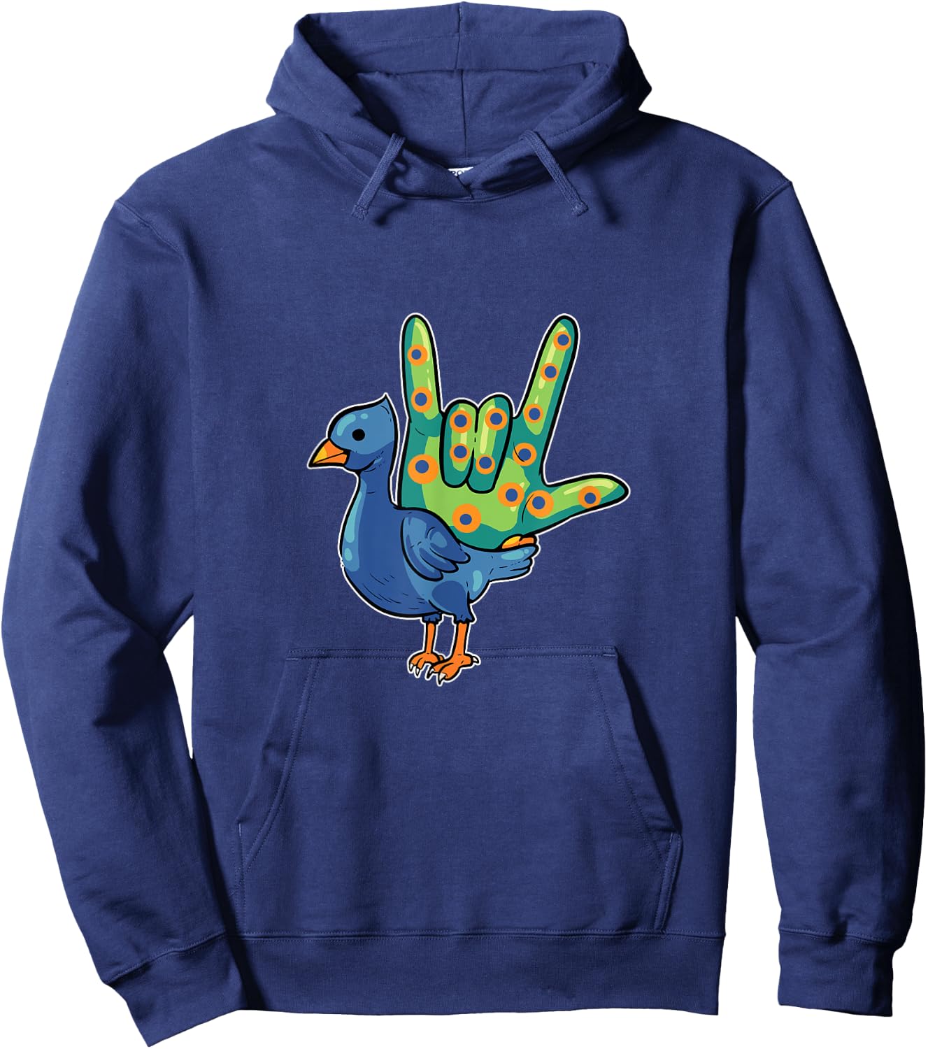Asl Ily Shirt American Sign Language bird I love You Gift Hoodie - Hoodie | Navy