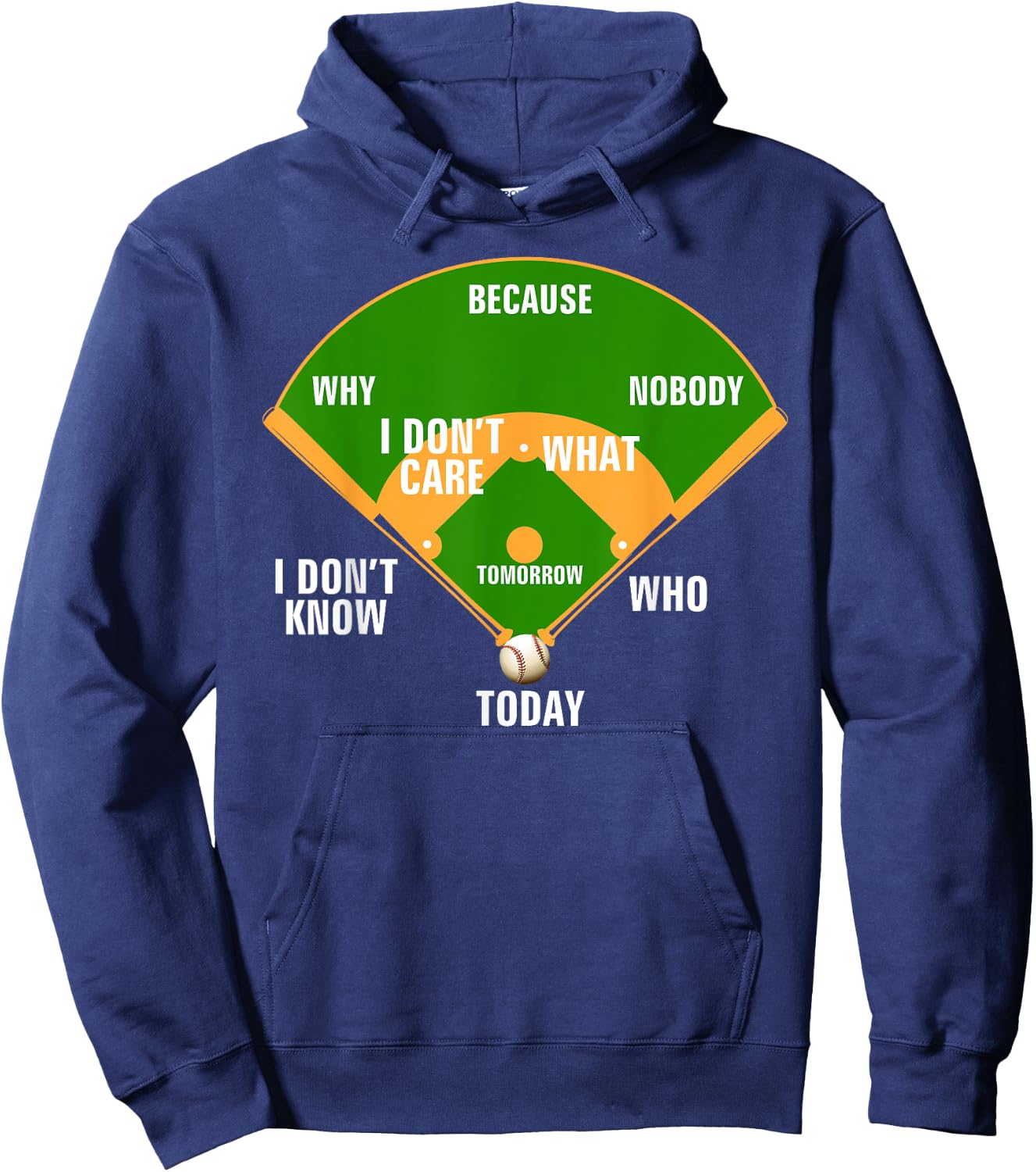 Who's on First? Baseball Diamond Fielding Card Funny Gift Hoodie - Hoodie | Navy