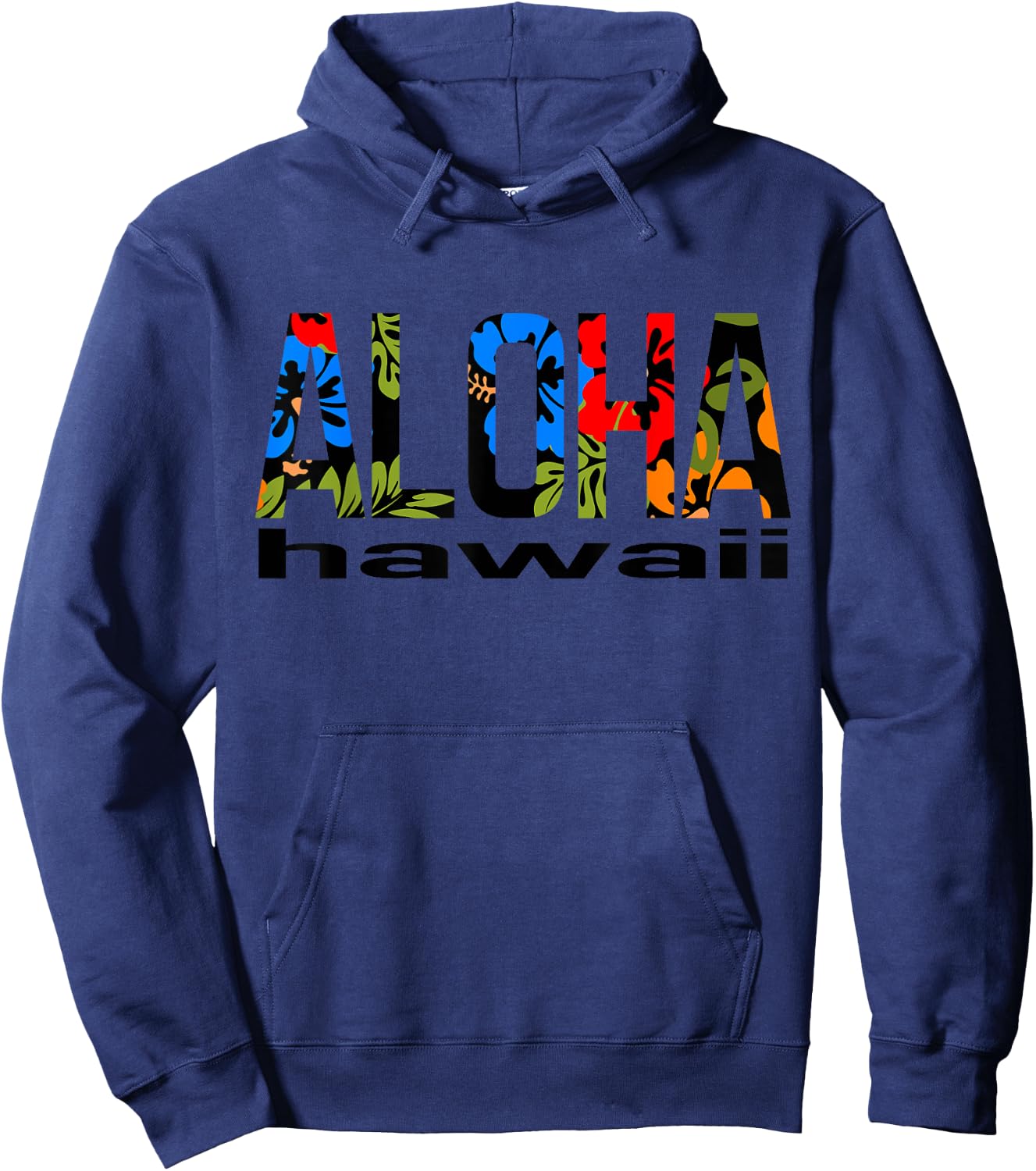 Aloha Hawaiian Flowers Hawaii Funny Vacation Surf Hoodie - Hoodie | Navy