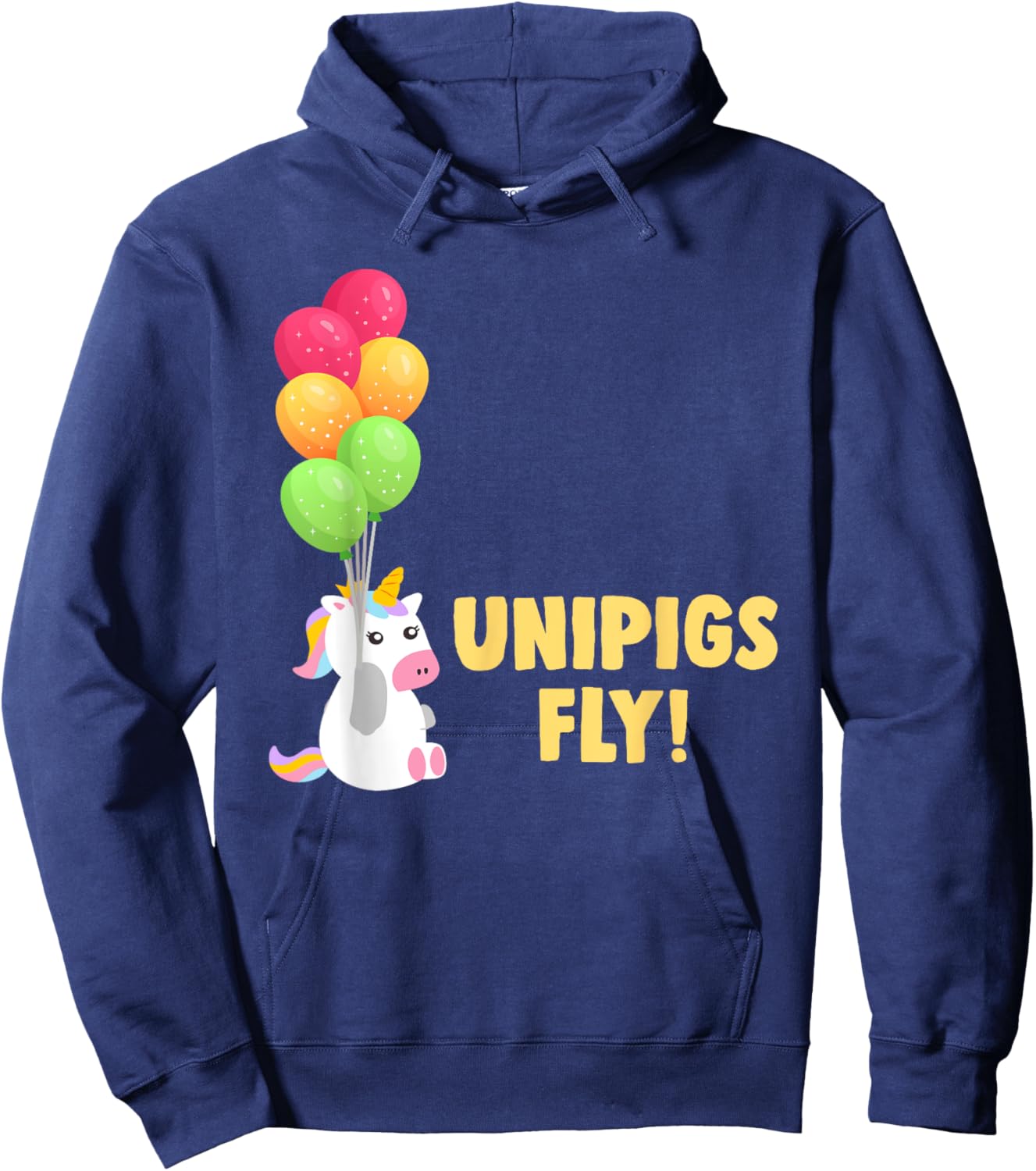Cute Balloon Unipigs Fly Unicorn Pig Unicorn Lover Hoodie - Hoodie | Navy