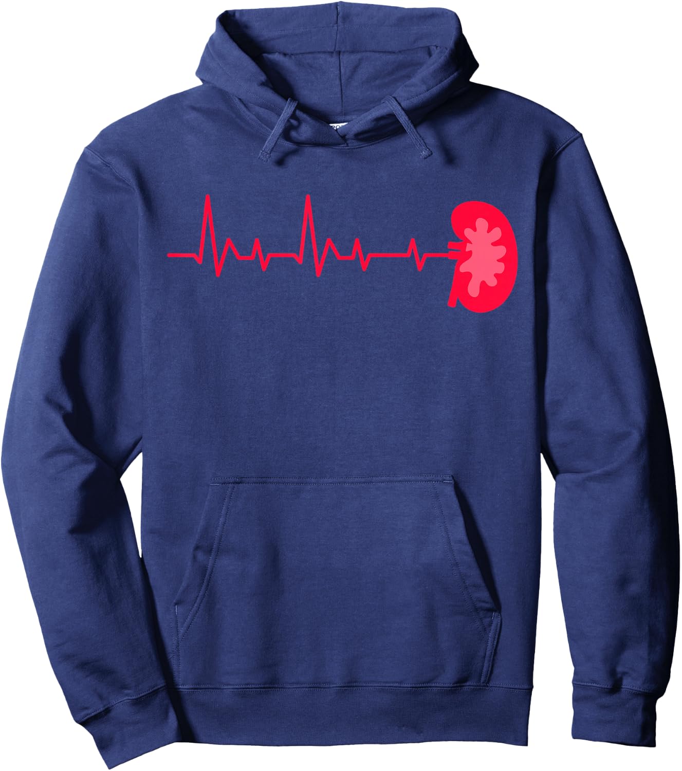 Kidney Donor - EKG Heartbeat Kidney Disease Awareness Hoodie - Hoodie | Navy