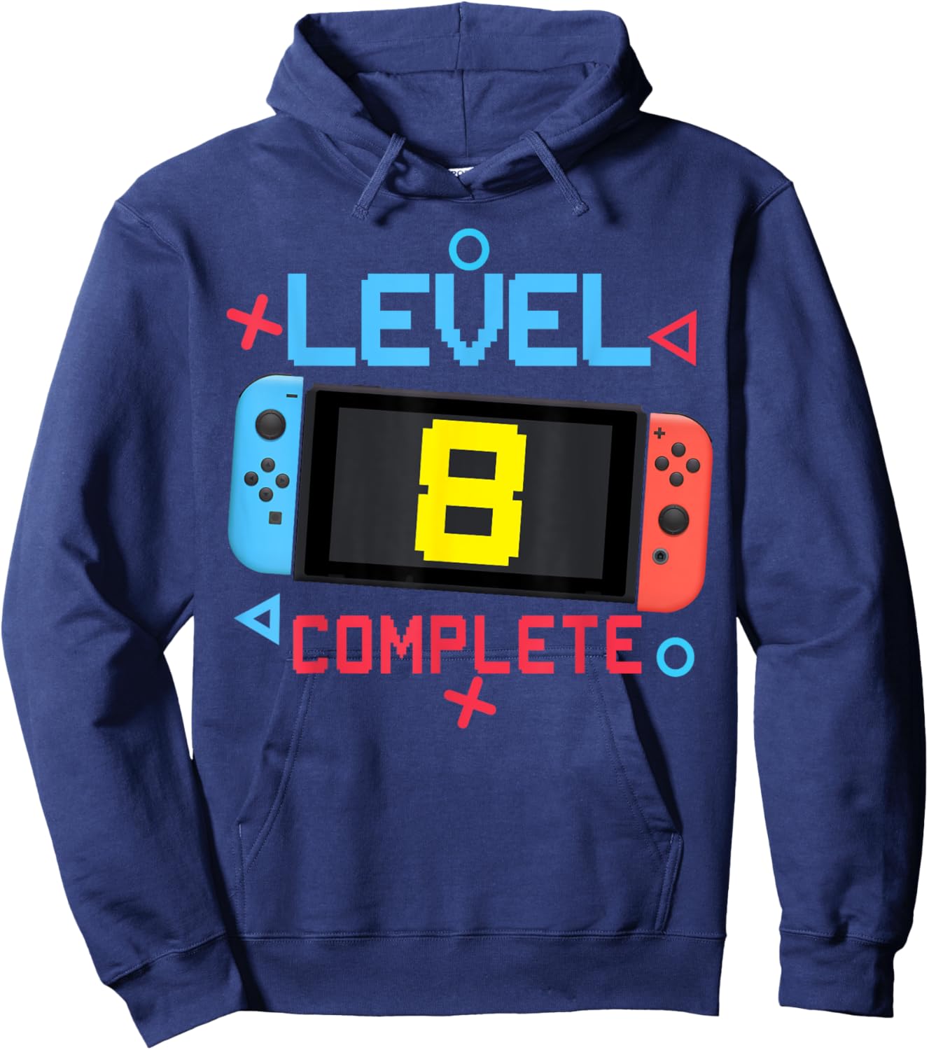 Level 8 Complete Boy 8 Years Old Bday 8th Birthday Gifts Hoodie - Hoodie | Navy
