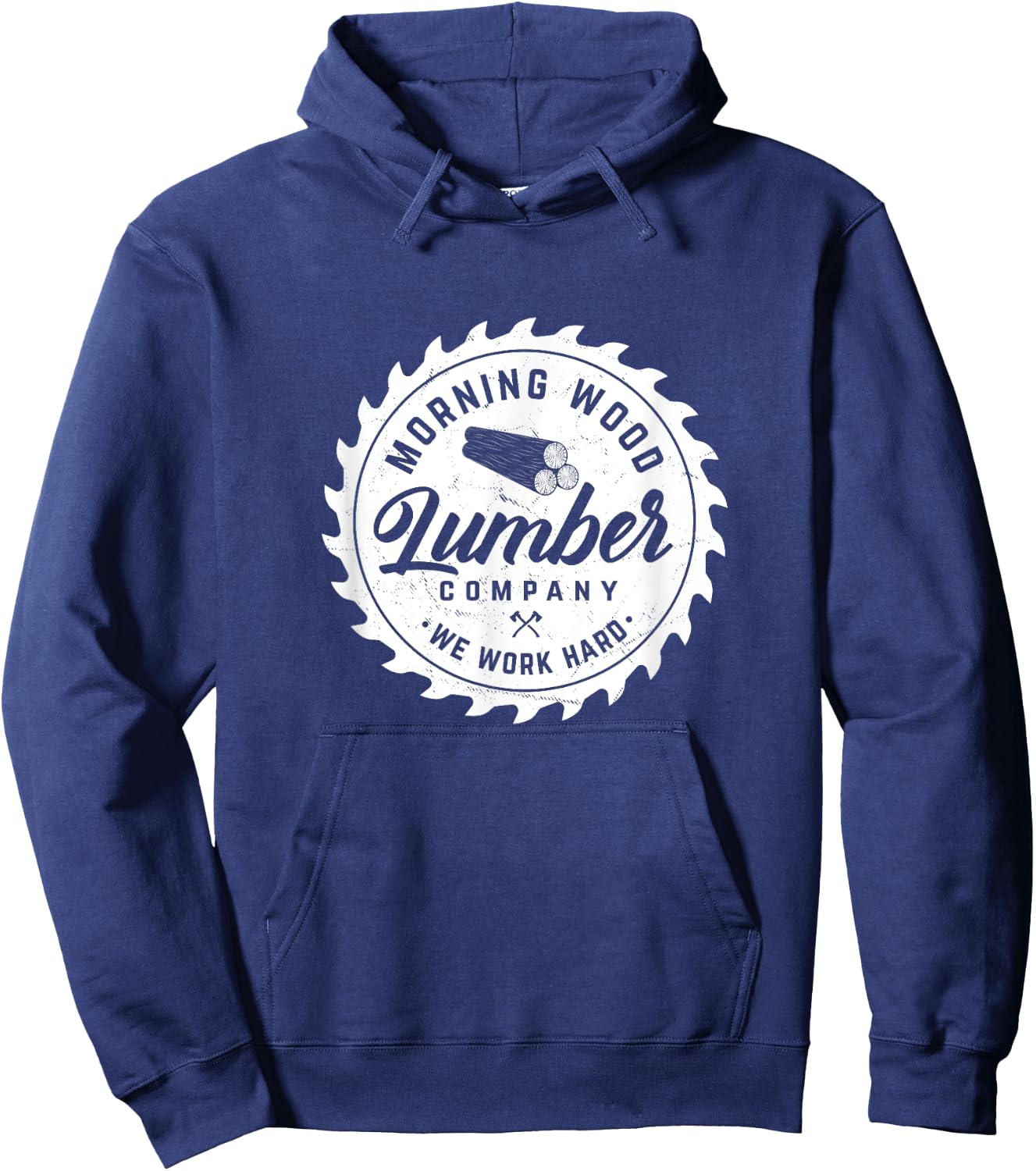 Retro Morning Lumber Company Camping Woodman Hoodie - Hoodie | Navy