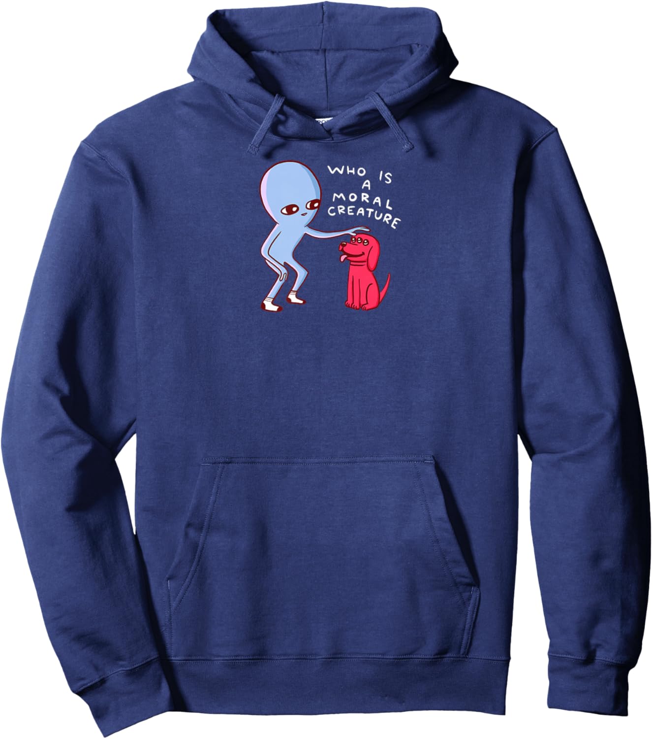 Threadless Nathan W. Pyle Moral Creature Graphic Hoodie - Hoodie | Navy